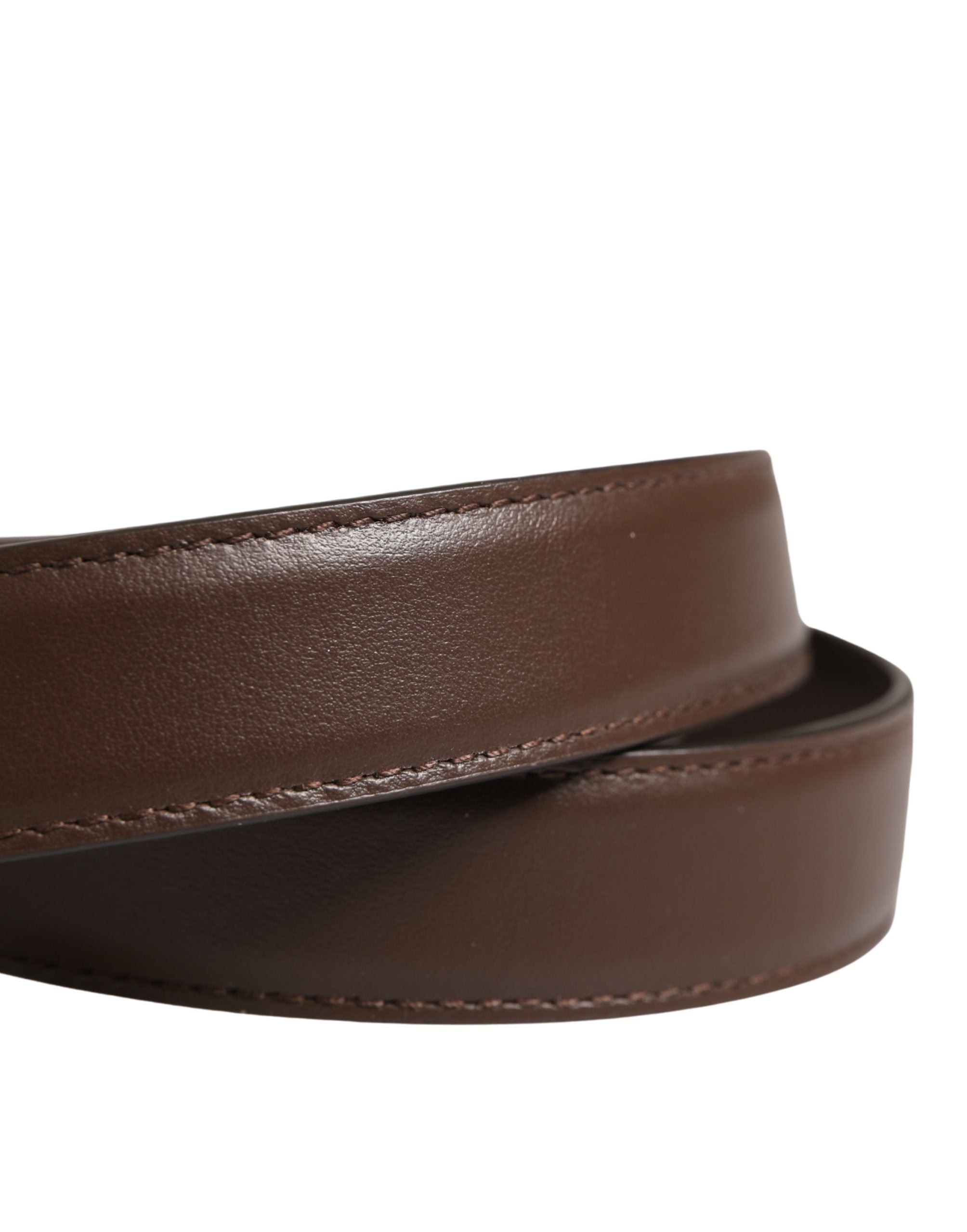 Dolce & Gabbana Men's Men Brown Classic Leather Metal Buckle Men's Belt (Pre-Owned)