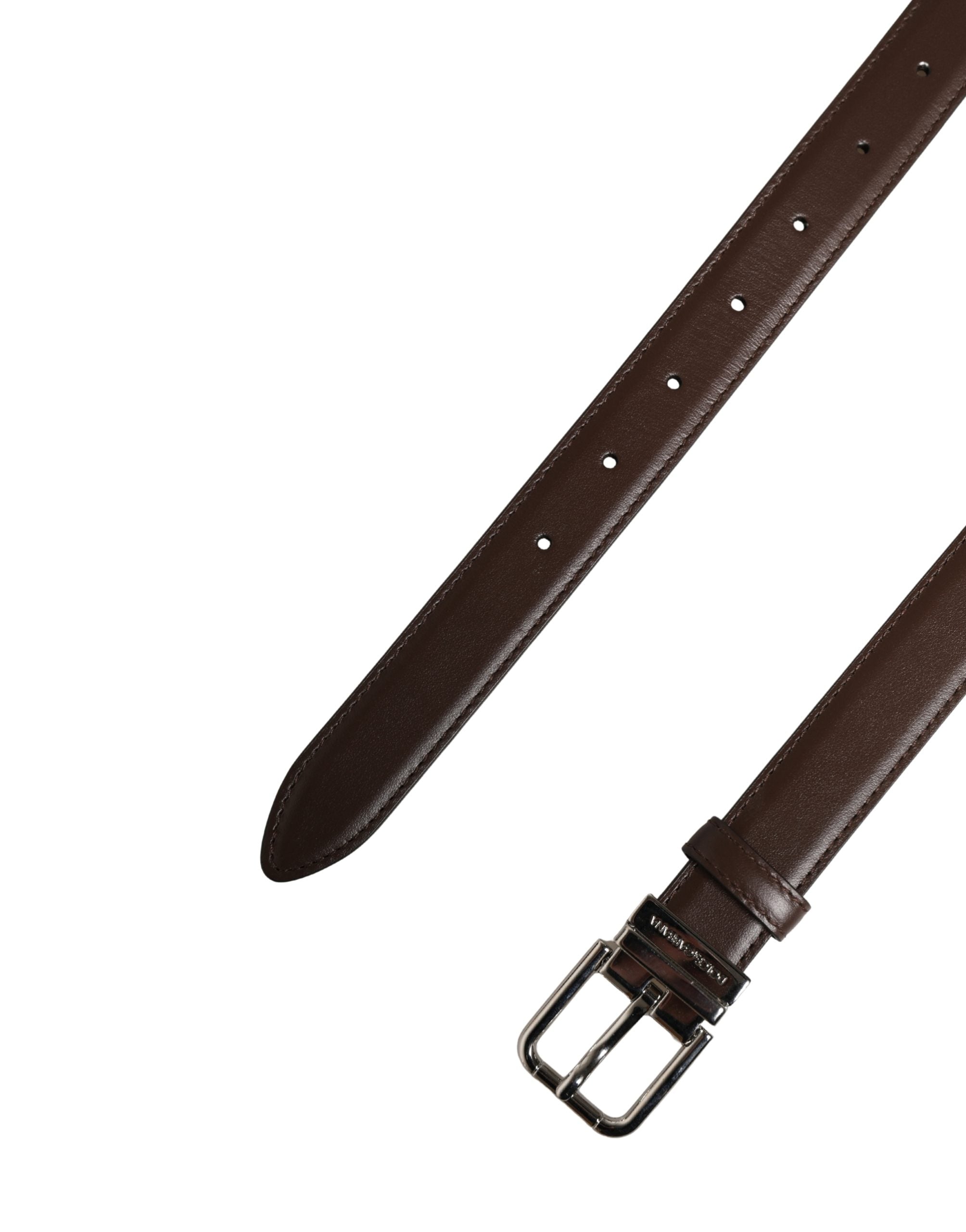 Dolce & Gabbana Men's Men Brown Classic Leather Metal Buckle Men's Belt (Pre-Owned)