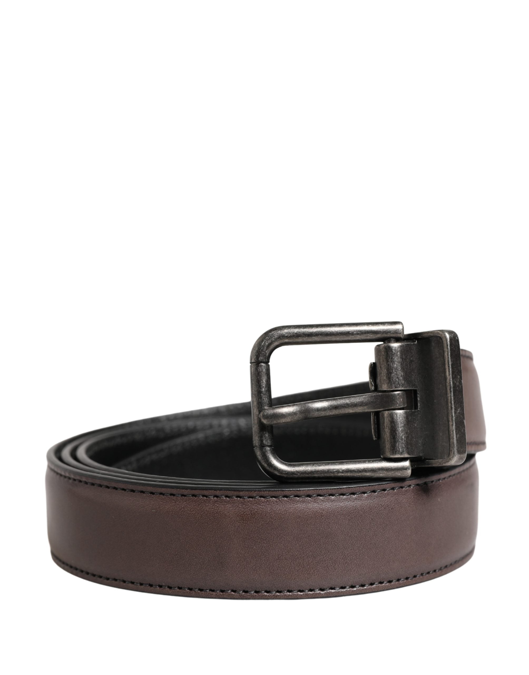 Dolce & Gabbana Men Brown Classic Leather Metal Buckle Men's Belt