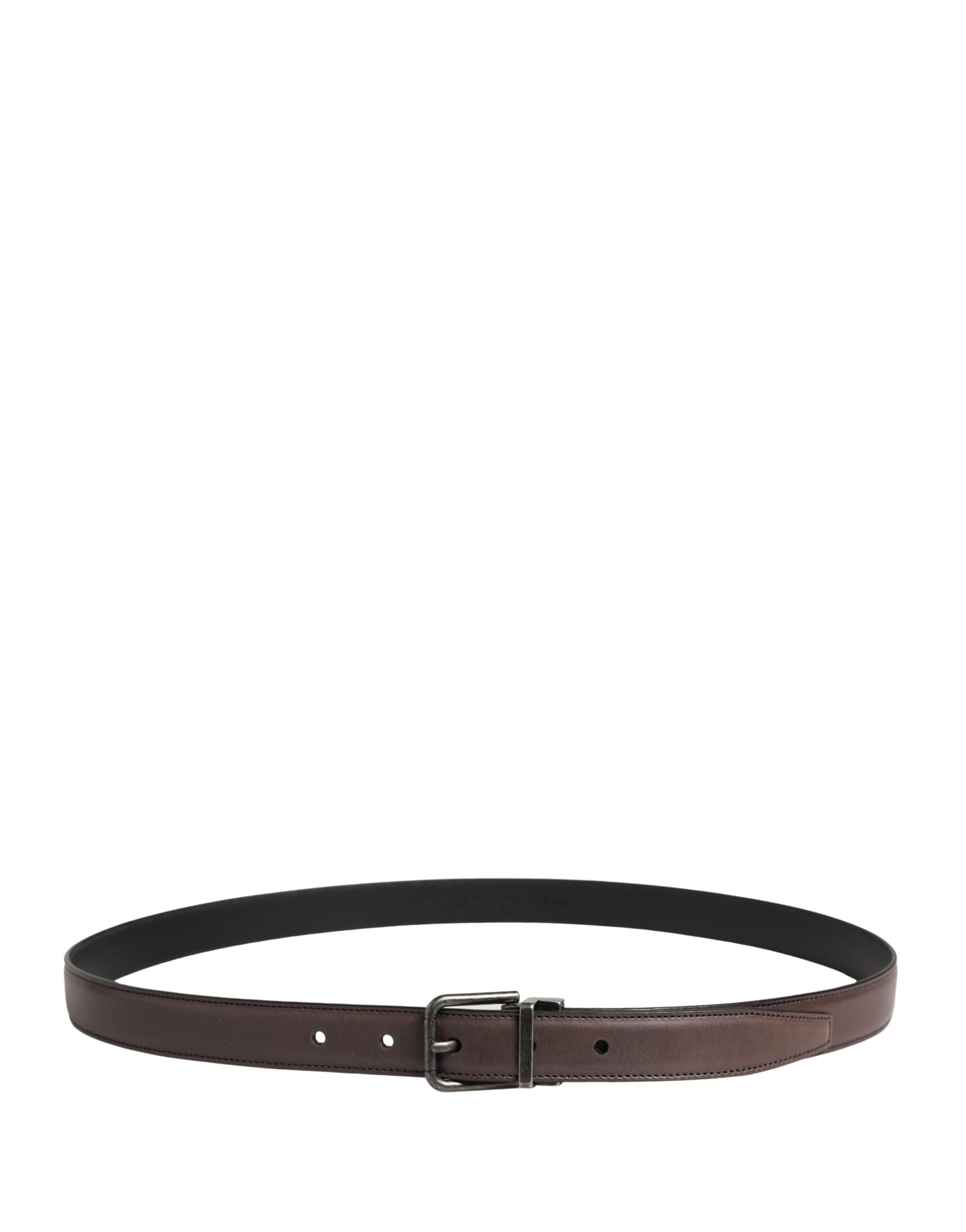 Dolce & Gabbana Men Brown Classic Leather Metal Buckle Men's Belt