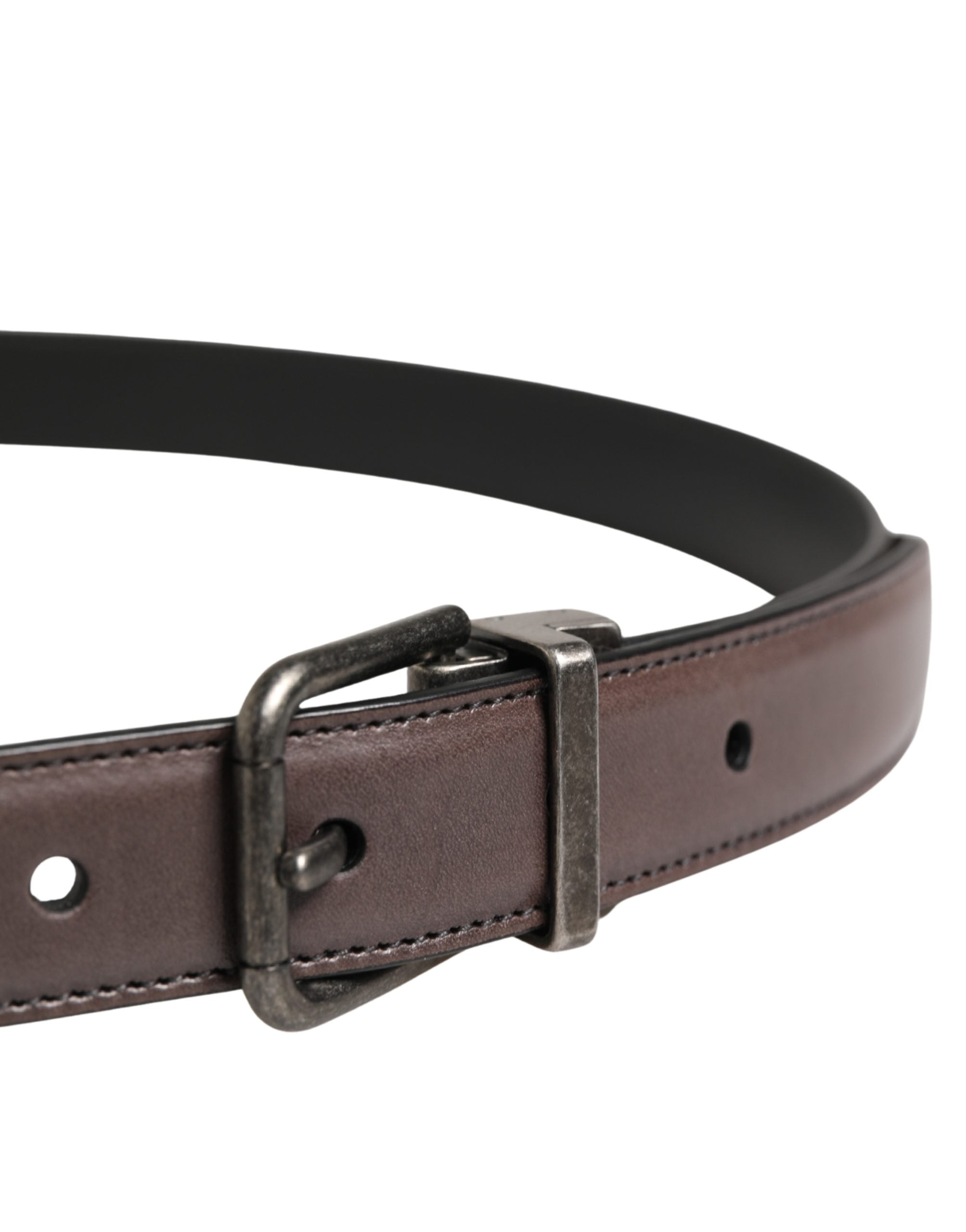 Dolce & Gabbana Men Brown Classic Leather Metal Buckle Men's Belt