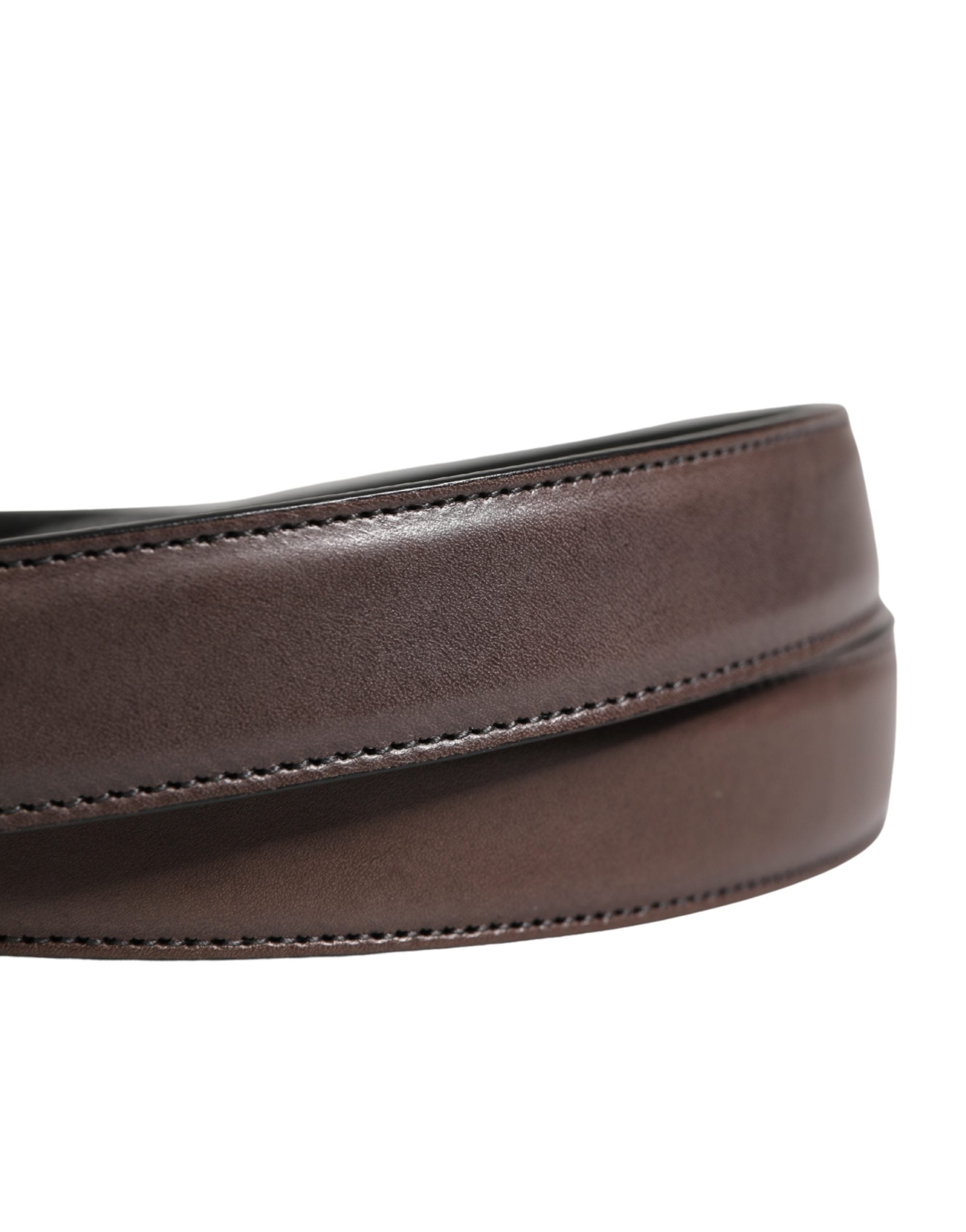 Dolce & Gabbana Men Brown Classic Leather Metal Buckle Men's Belt