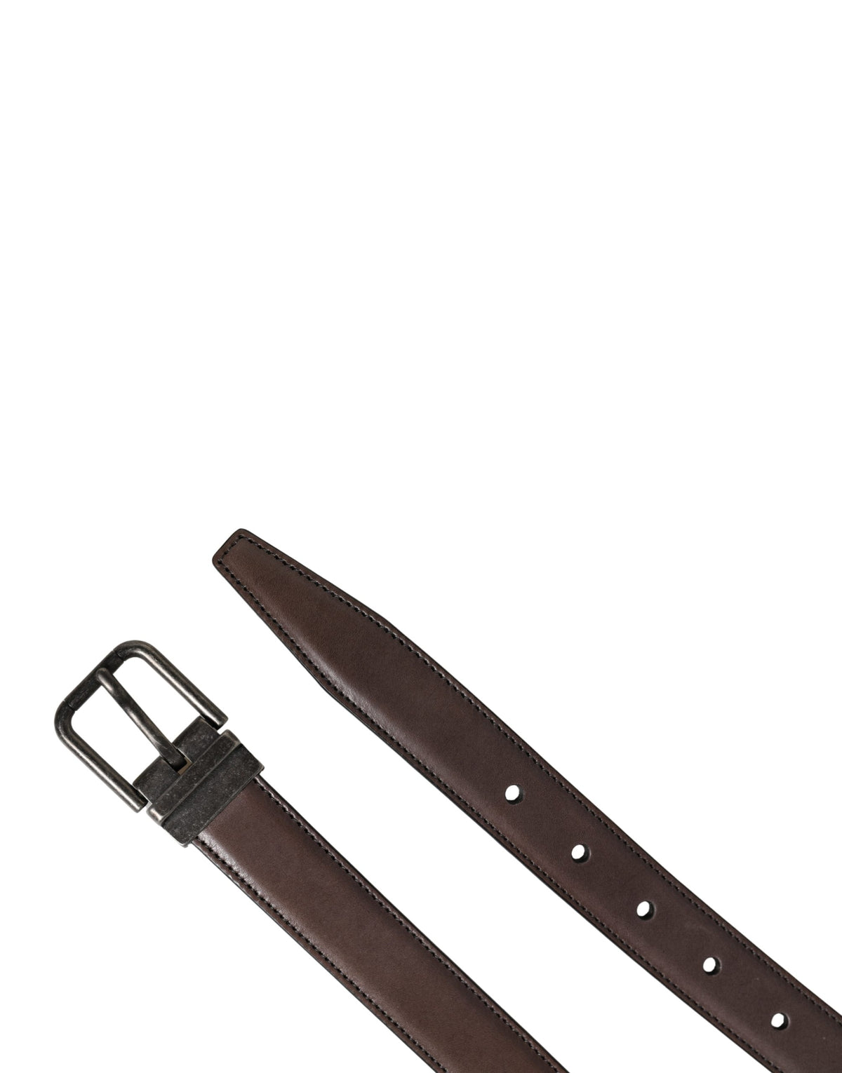 Dolce & Gabbana Men Brown Classic Leather Metal Buckle Men's Belt