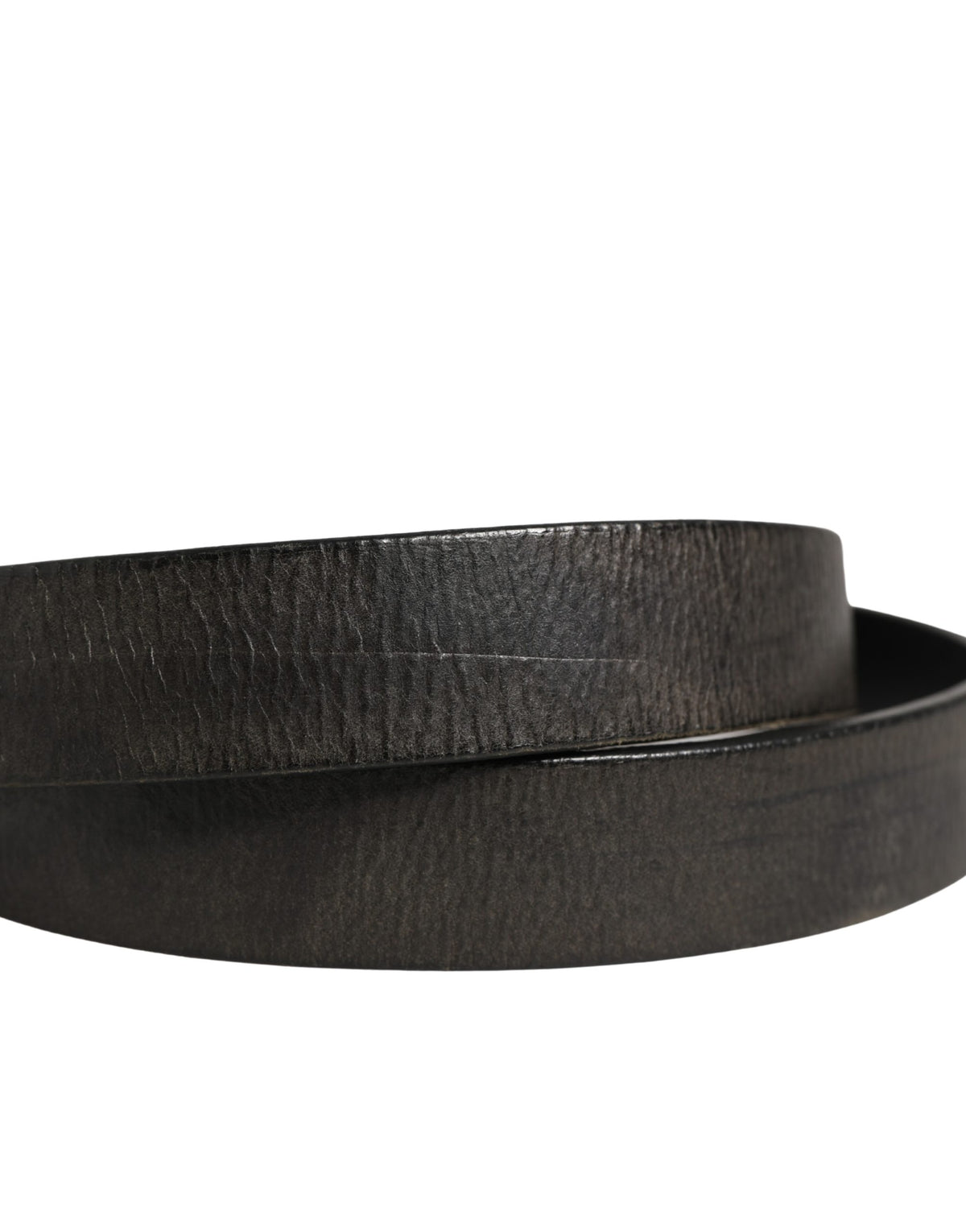 Dolce & Gabbana Men Black Classic Leather Metal Buckle Men's Belt (Pre-Owned)
