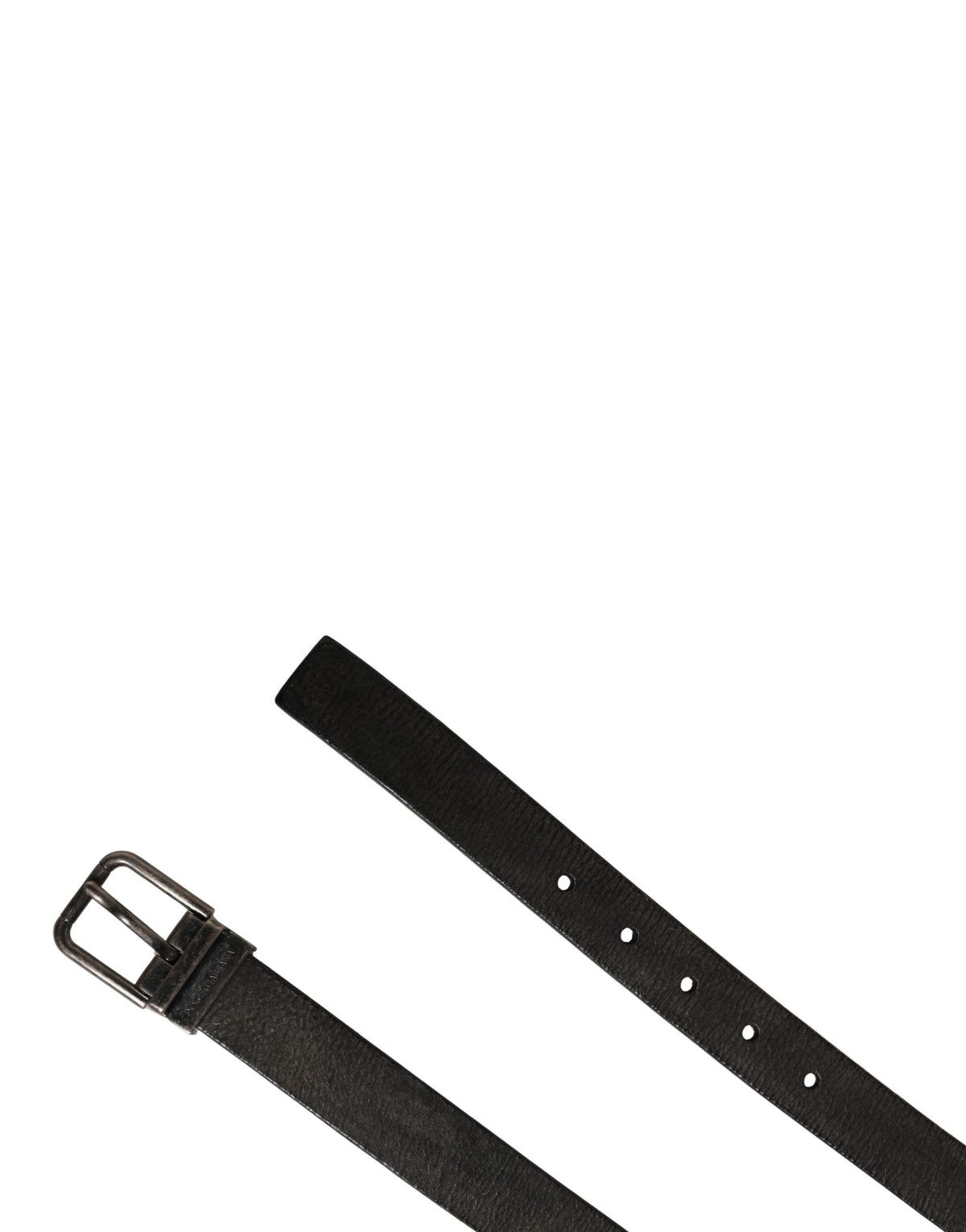 Dolce & Gabbana Men Black Classic Leather Metal Buckle Men's Belt (Pre-Owned)