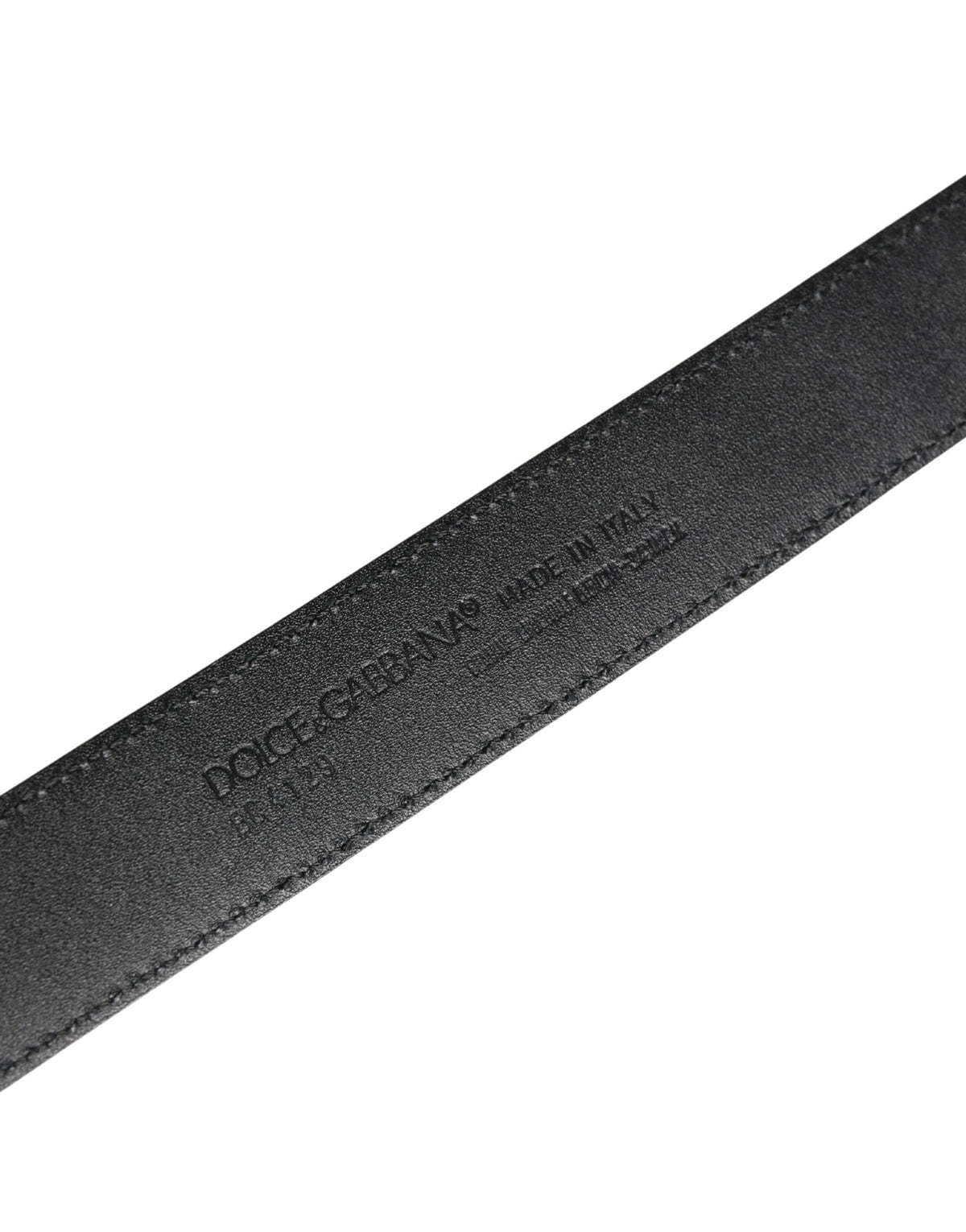 Dolce & Gabbana Men Black Exotic Leather Logo Buckle Men's Belt