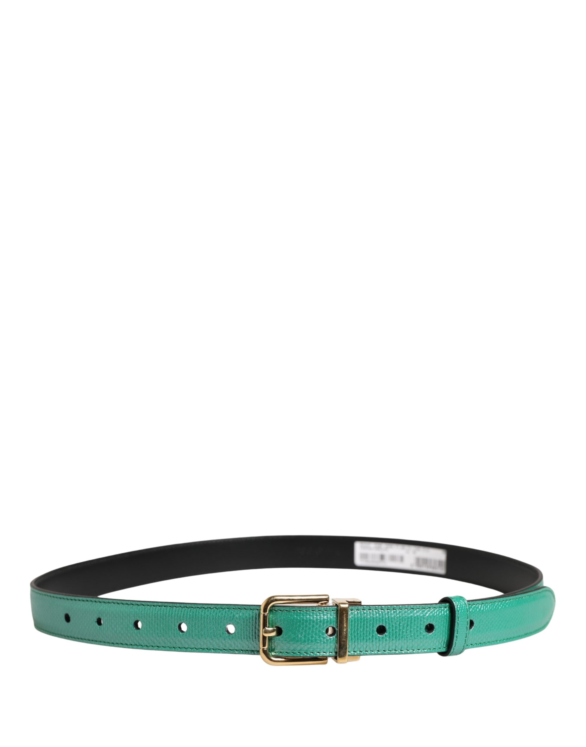 Dolce & Gabbana Men Green Classic Leather Metal Buckle Men's Belt
