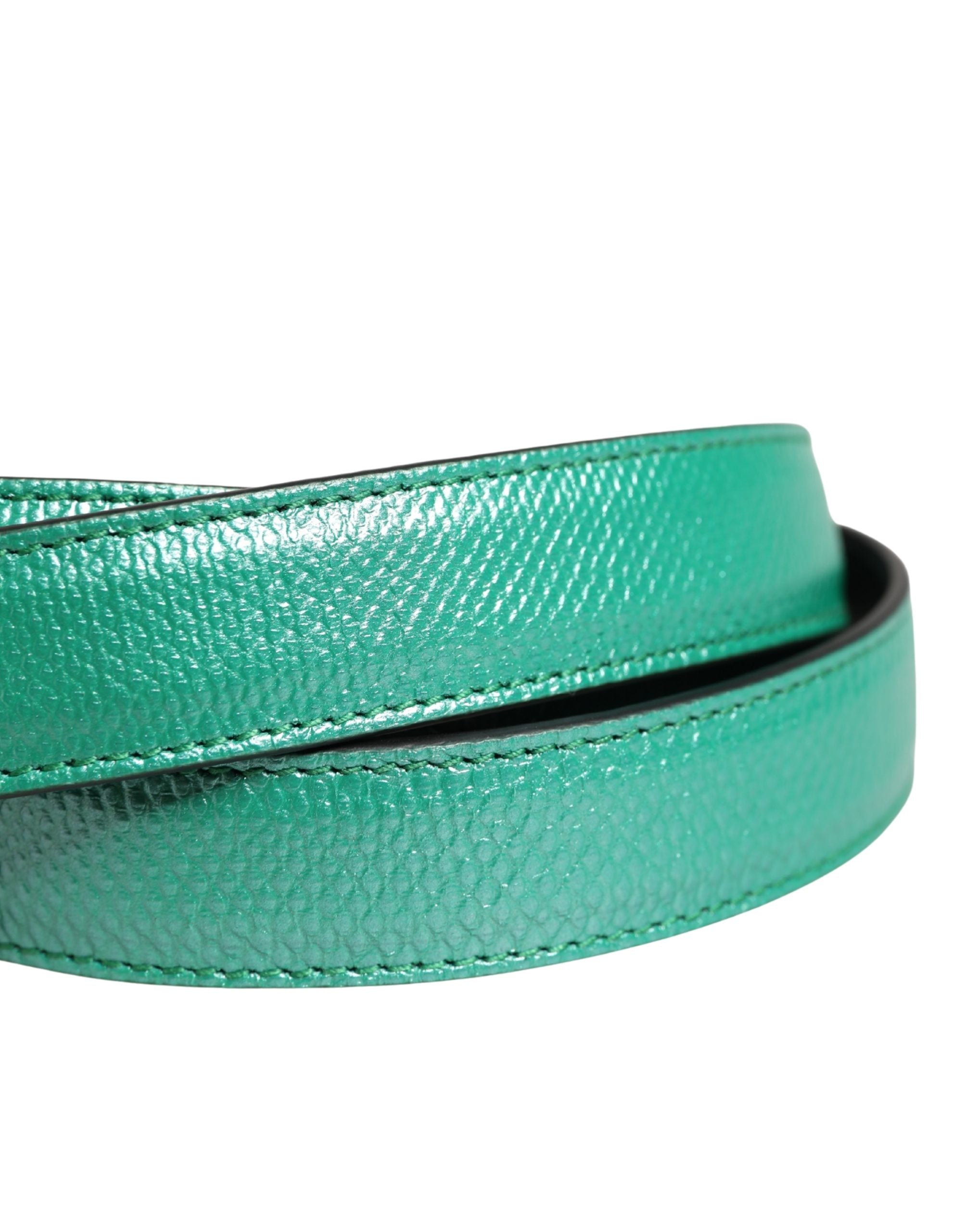 Dolce & Gabbana Men Green Classic Leather Metal Buckle Men's Belt