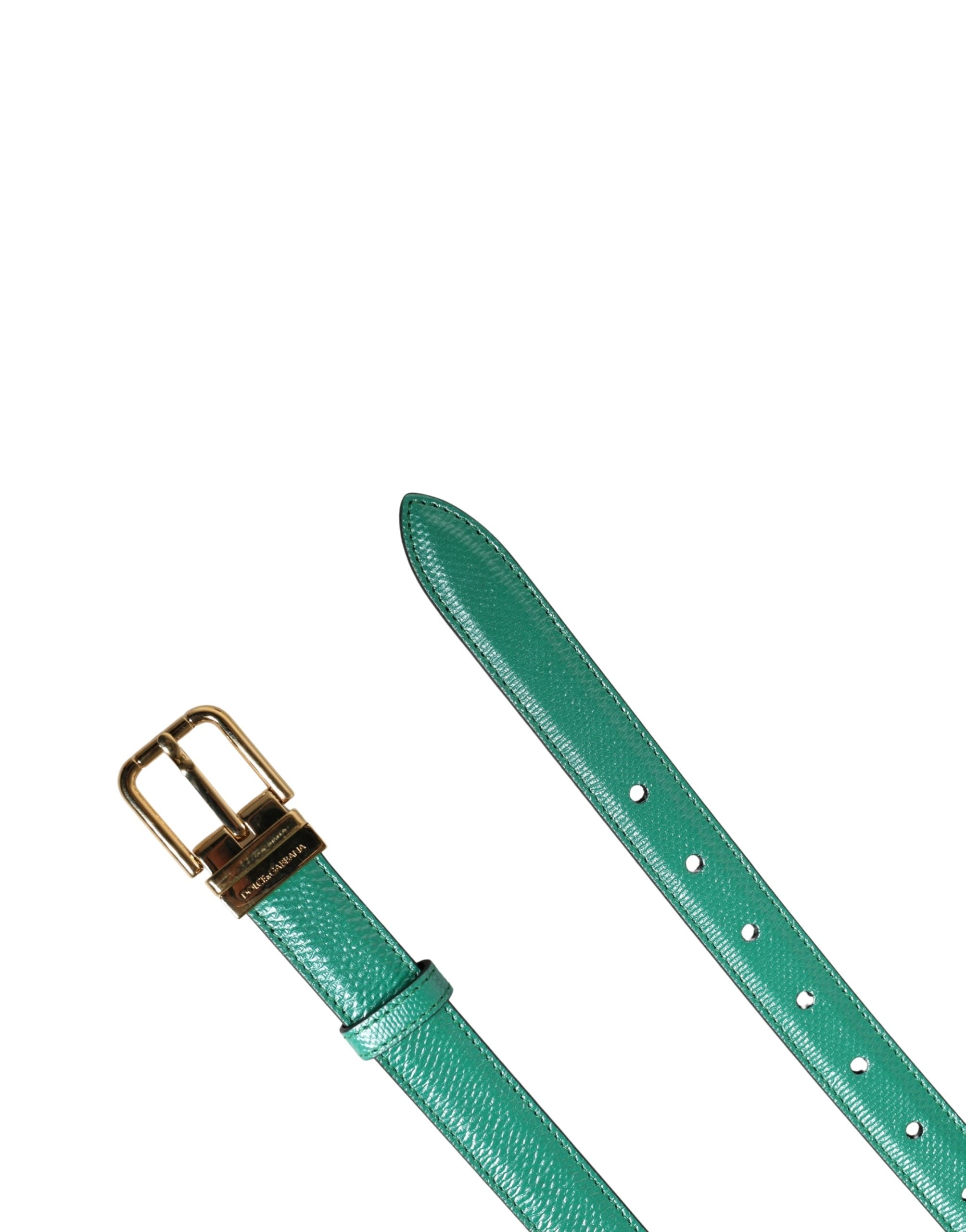 Dolce & Gabbana Men Green Classic Leather Metal Buckle Men's Belt