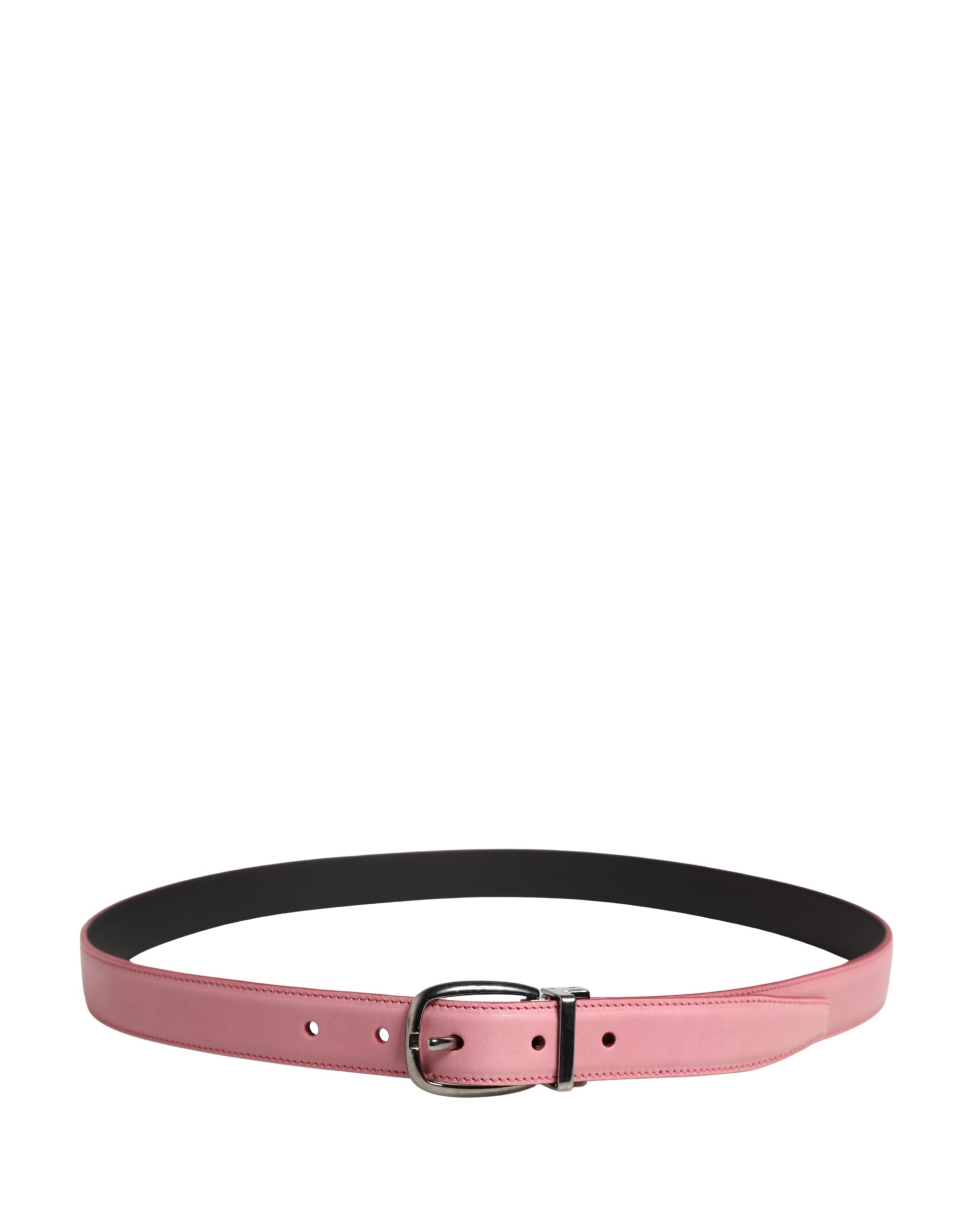 Dolce & Gabbana Men Pink Classic Leather Metal Buckle Men's Belt