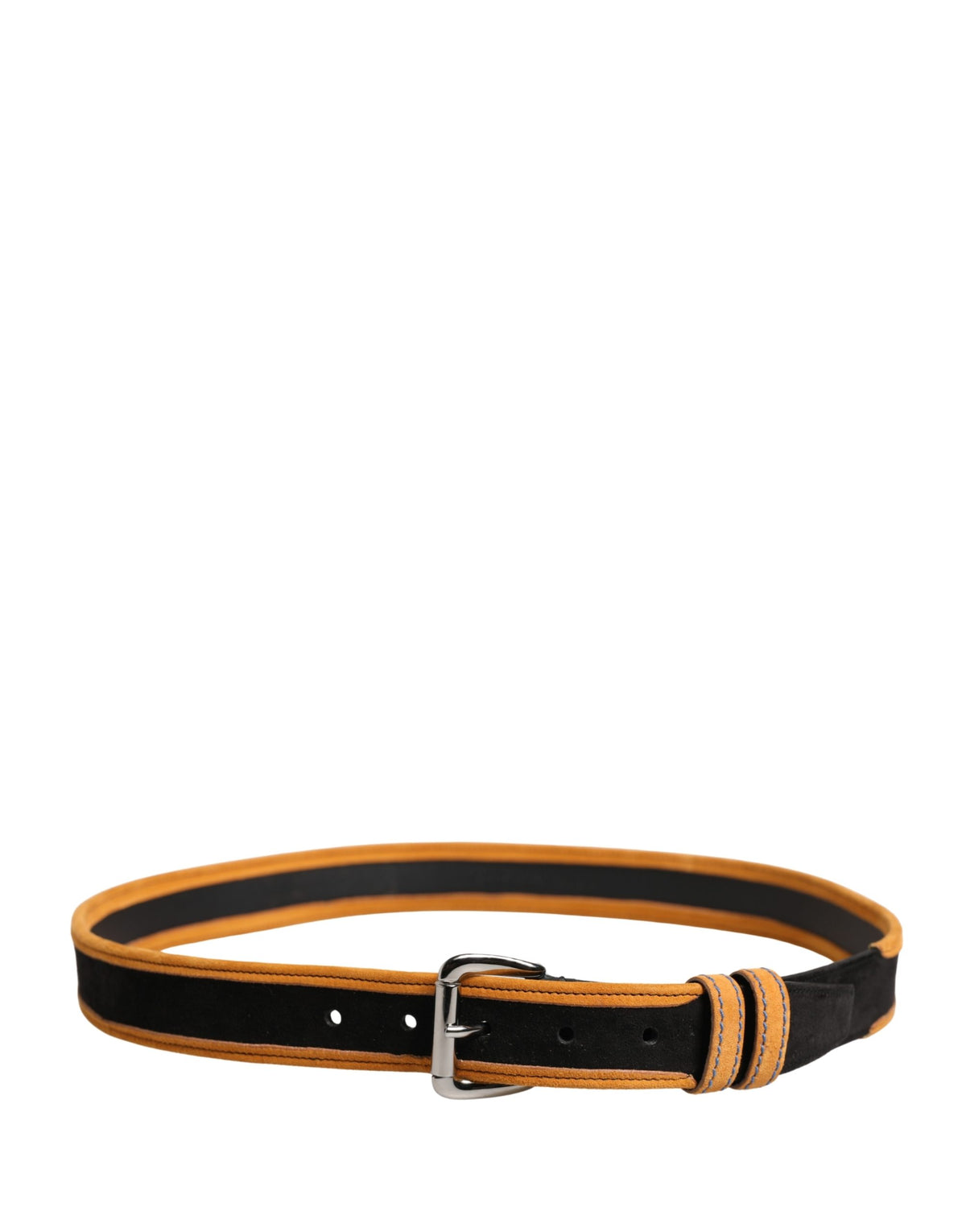 Dolce & Gabbana Men Black Orange Polyester Metal Buckle Men's Belt