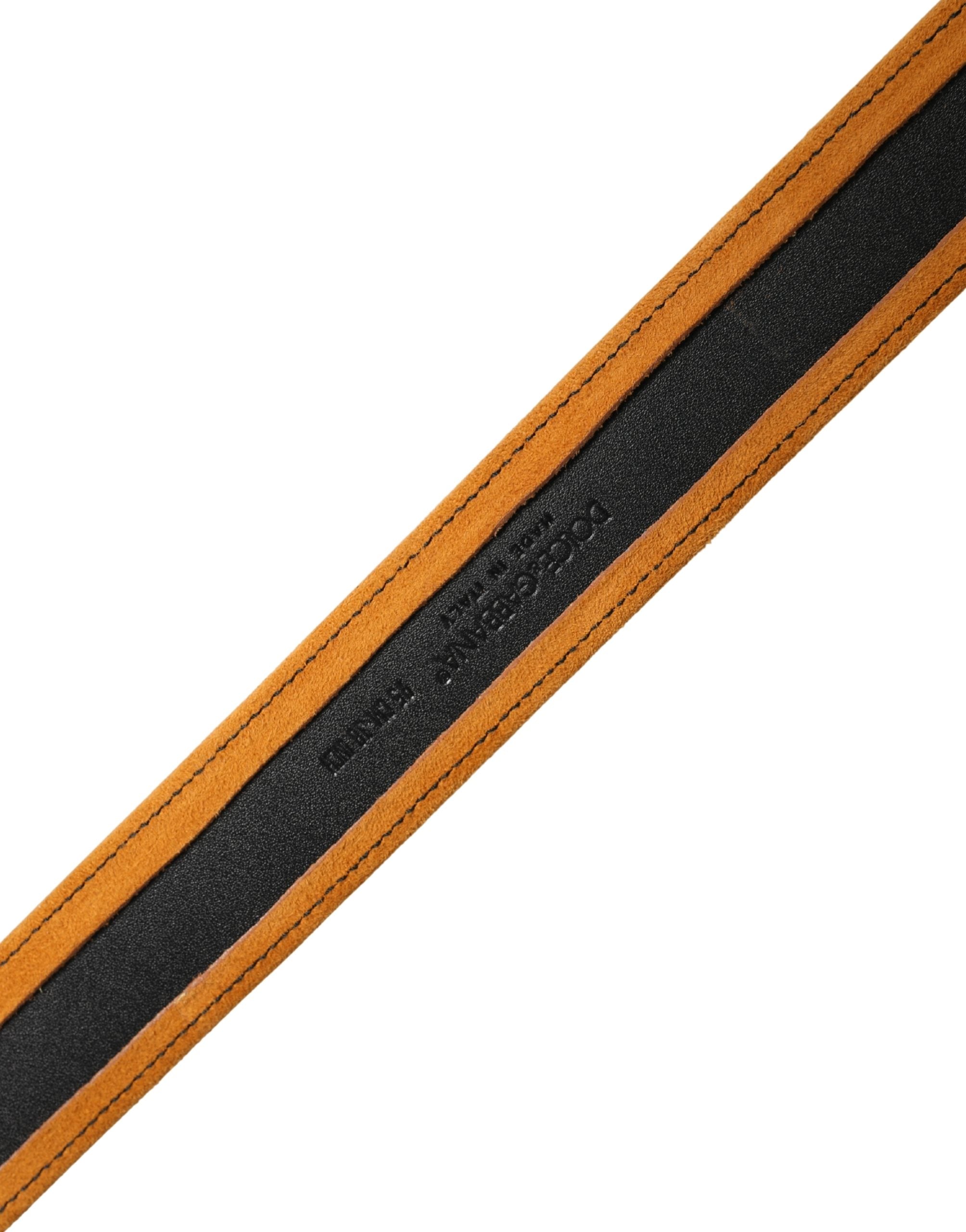 Dolce & Gabbana Men Black Orange Polyester Metal Buckle Men's Belt
