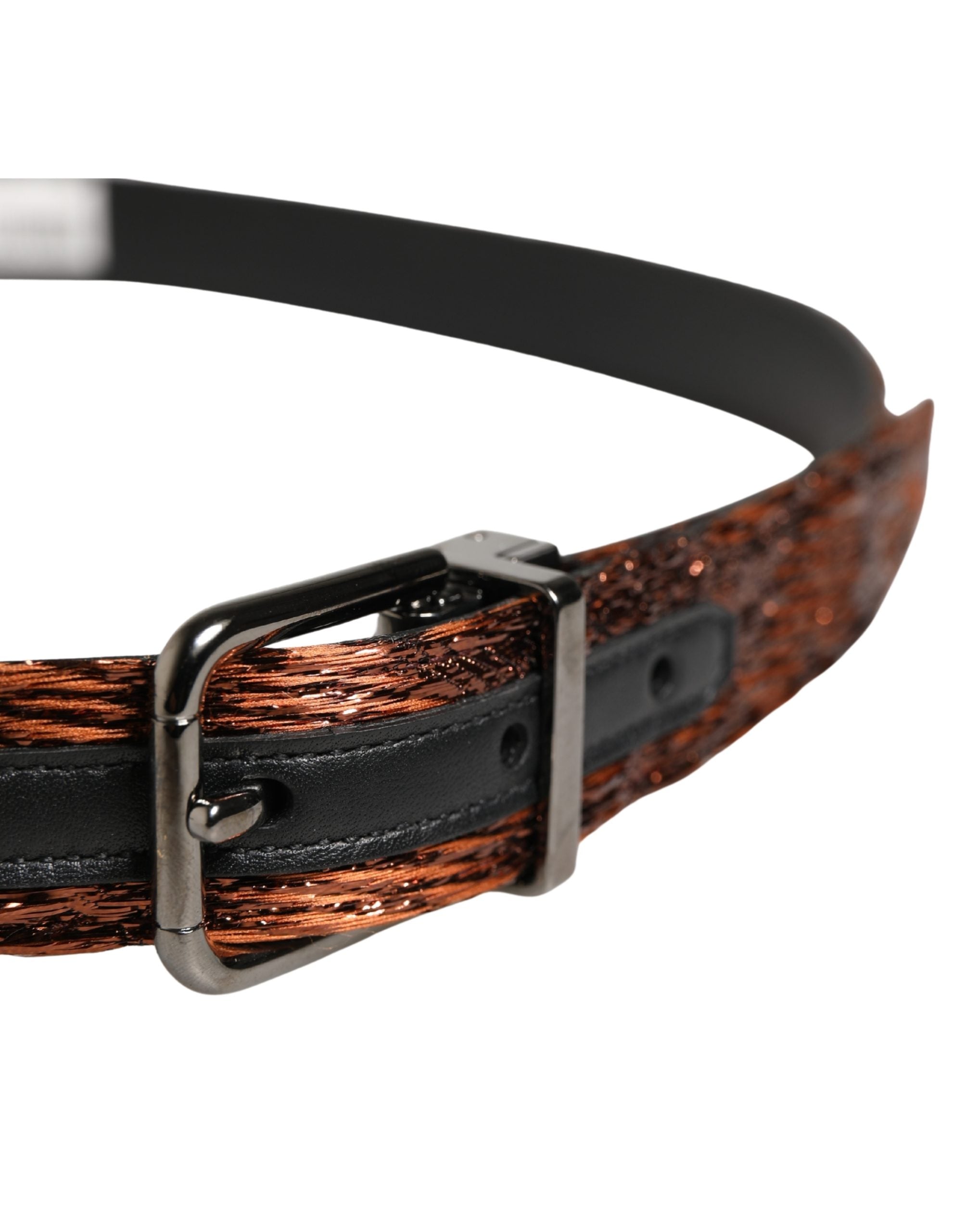 Dolce & Gabbana Men Brown Classic Polyester Metal Buckle Men's Belt