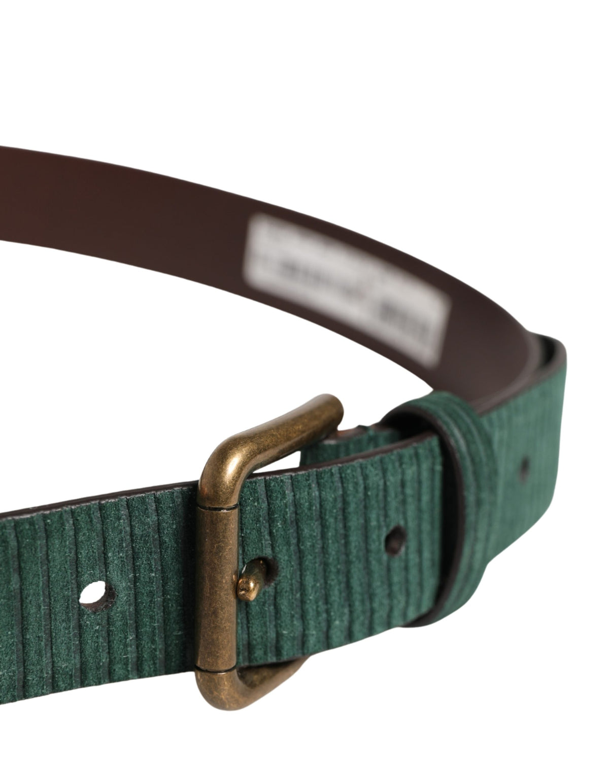Dolce & Gabbana Men Green Velvet Leather Metal Buckle Men's Belt