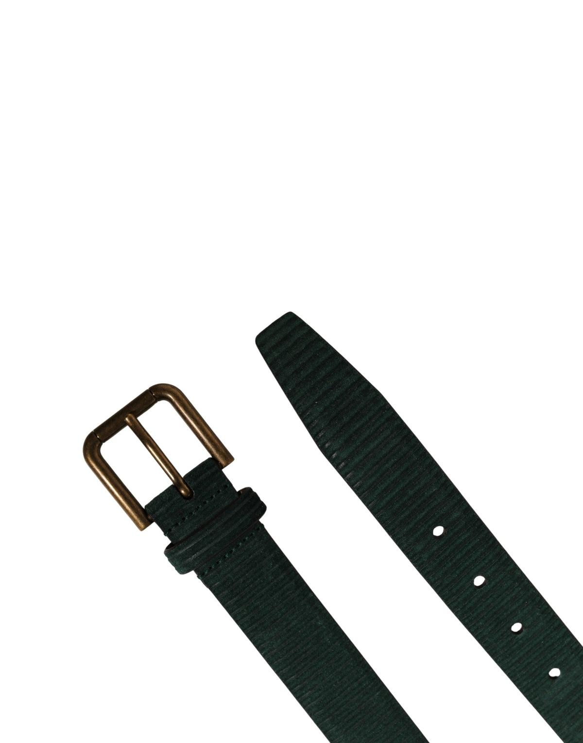 Dolce & Gabbana Men Green Velvet Leather Metal Buckle Men's Belt