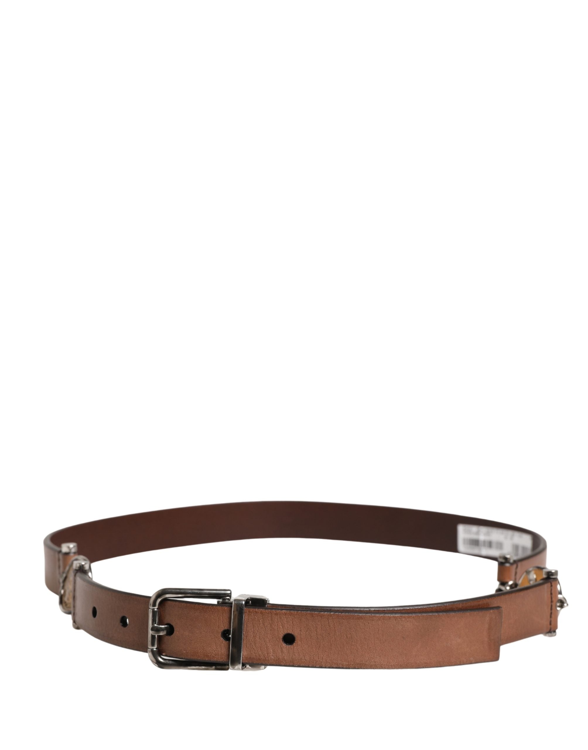 Dolce & Gabbana Men Brown Classic Leather Metal Buckle Men's Belt