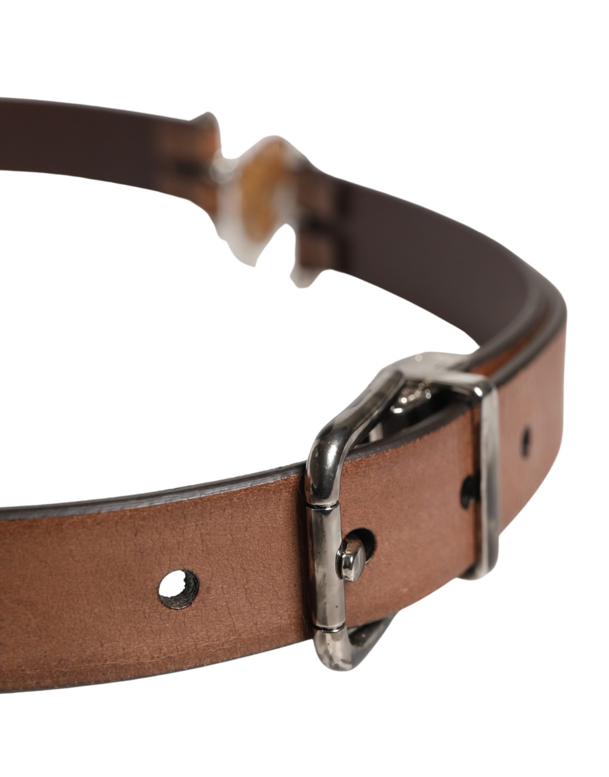 Dolce & Gabbana Men Brown Classic Leather Metal Buckle Men's Belt