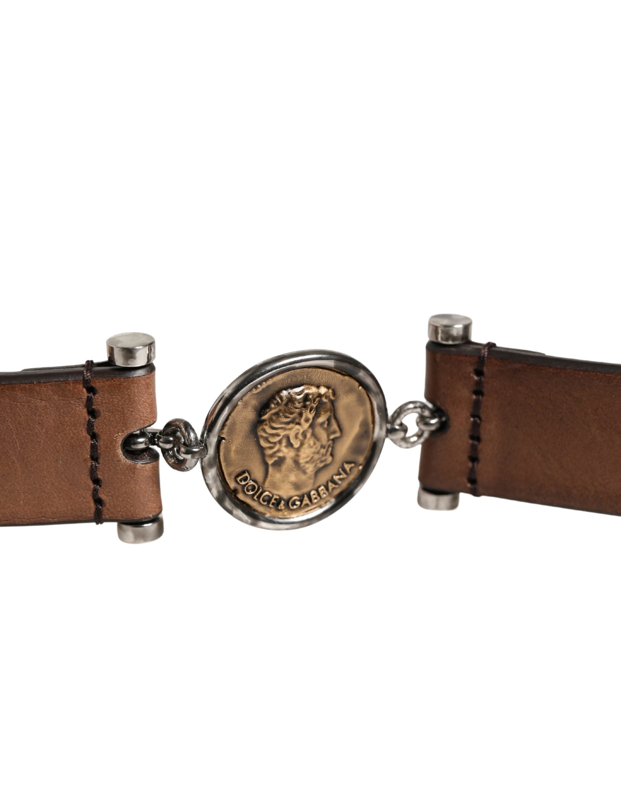 Dolce & Gabbana Men Brown Classic Leather Metal Buckle Men's Belt