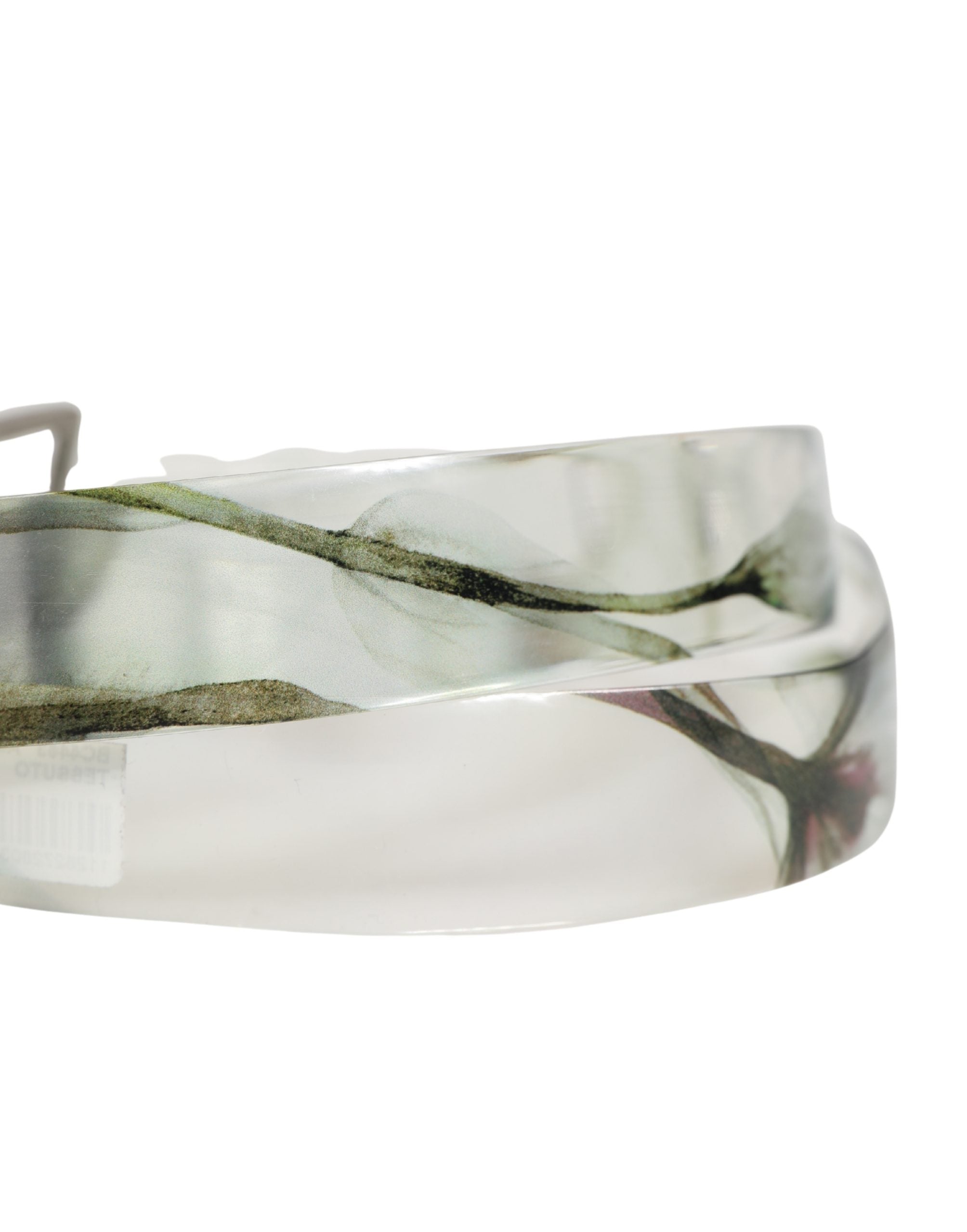 Dolce & Gabbana Men White Floral PVC Silver Metal Buckle Men's Belt