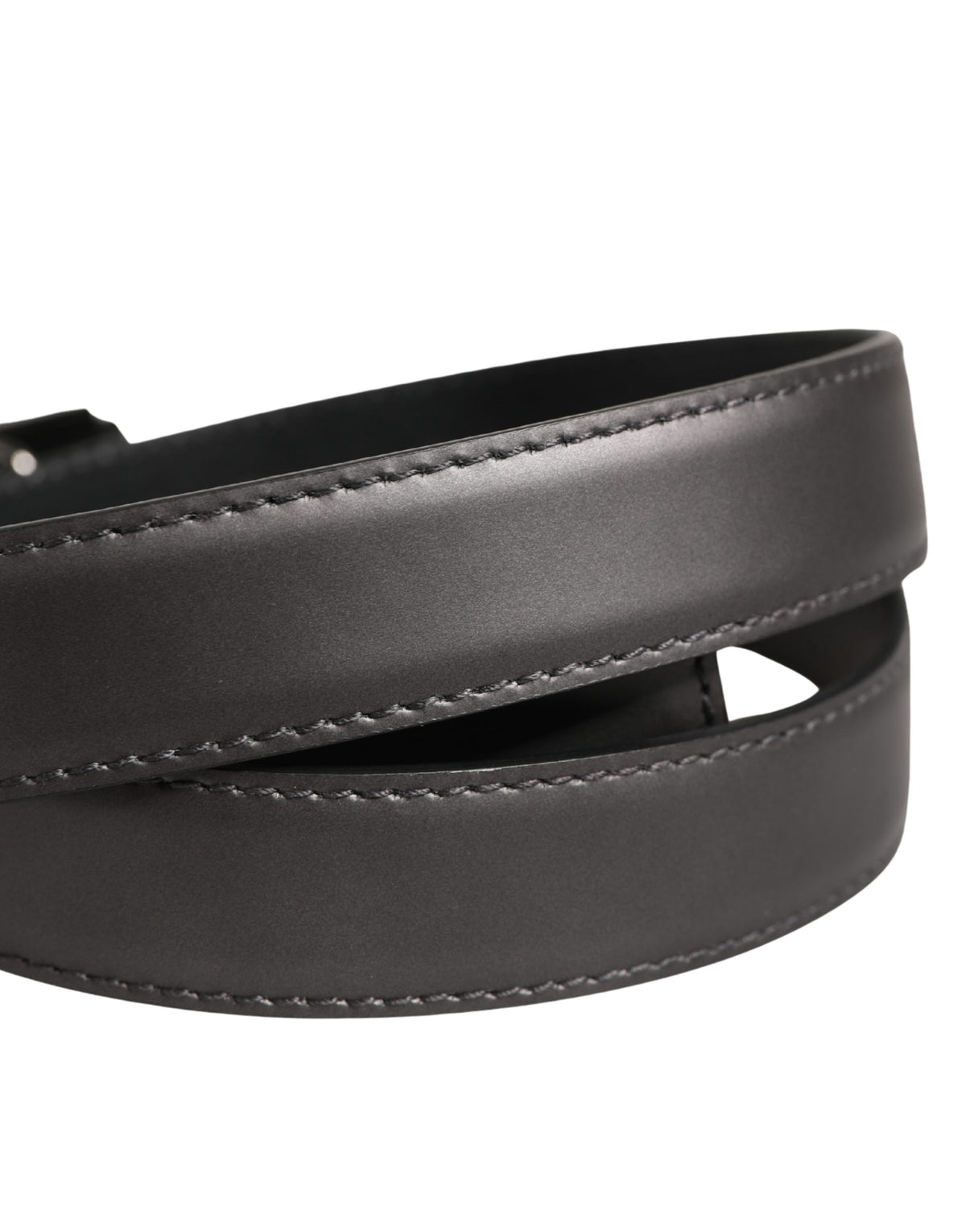 Dolce & Gabbana Men Silver Classic Leather Square Buckle Men's Belt