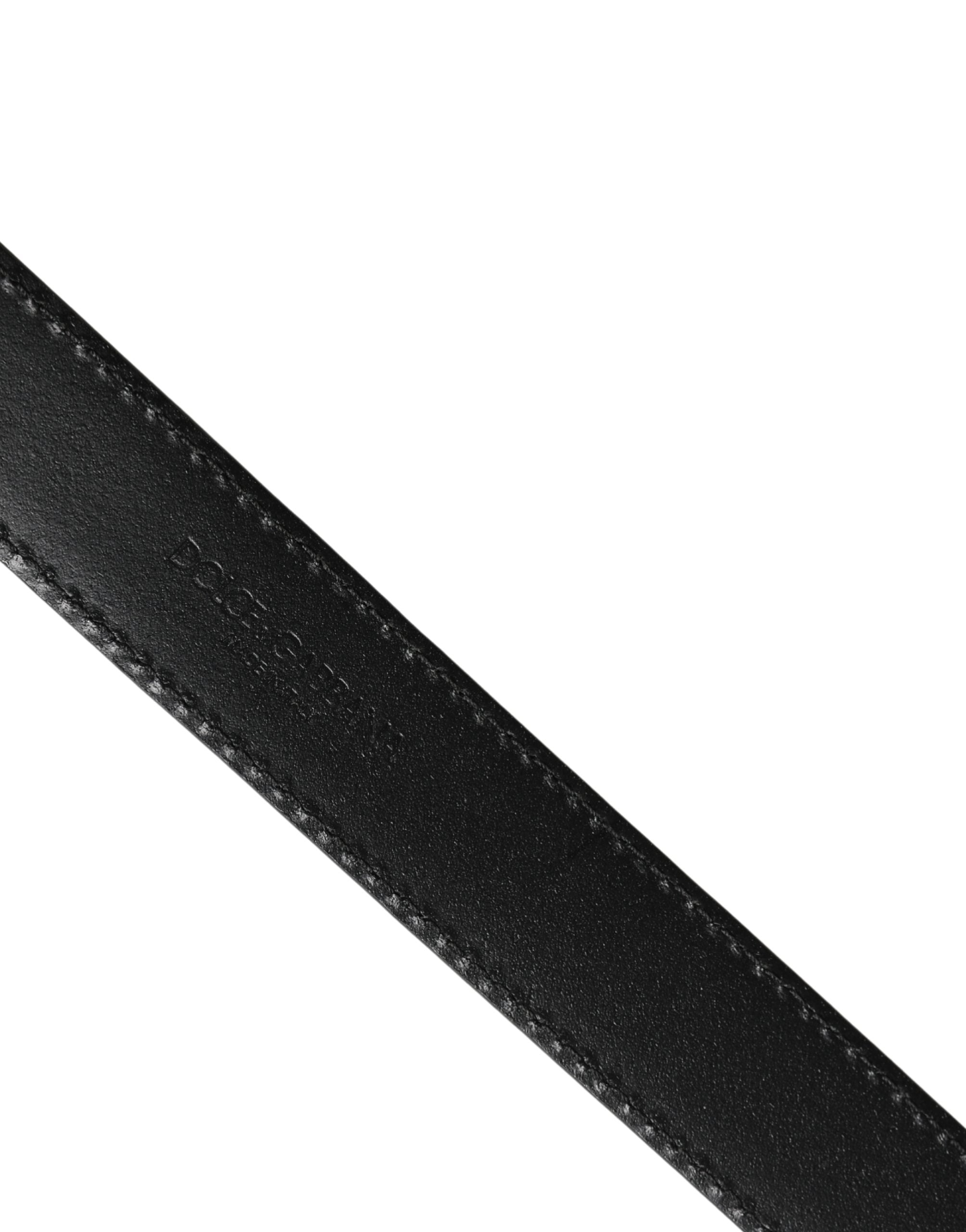 Dolce & Gabbana Men Silver Classic Leather Square Buckle Men's Belt