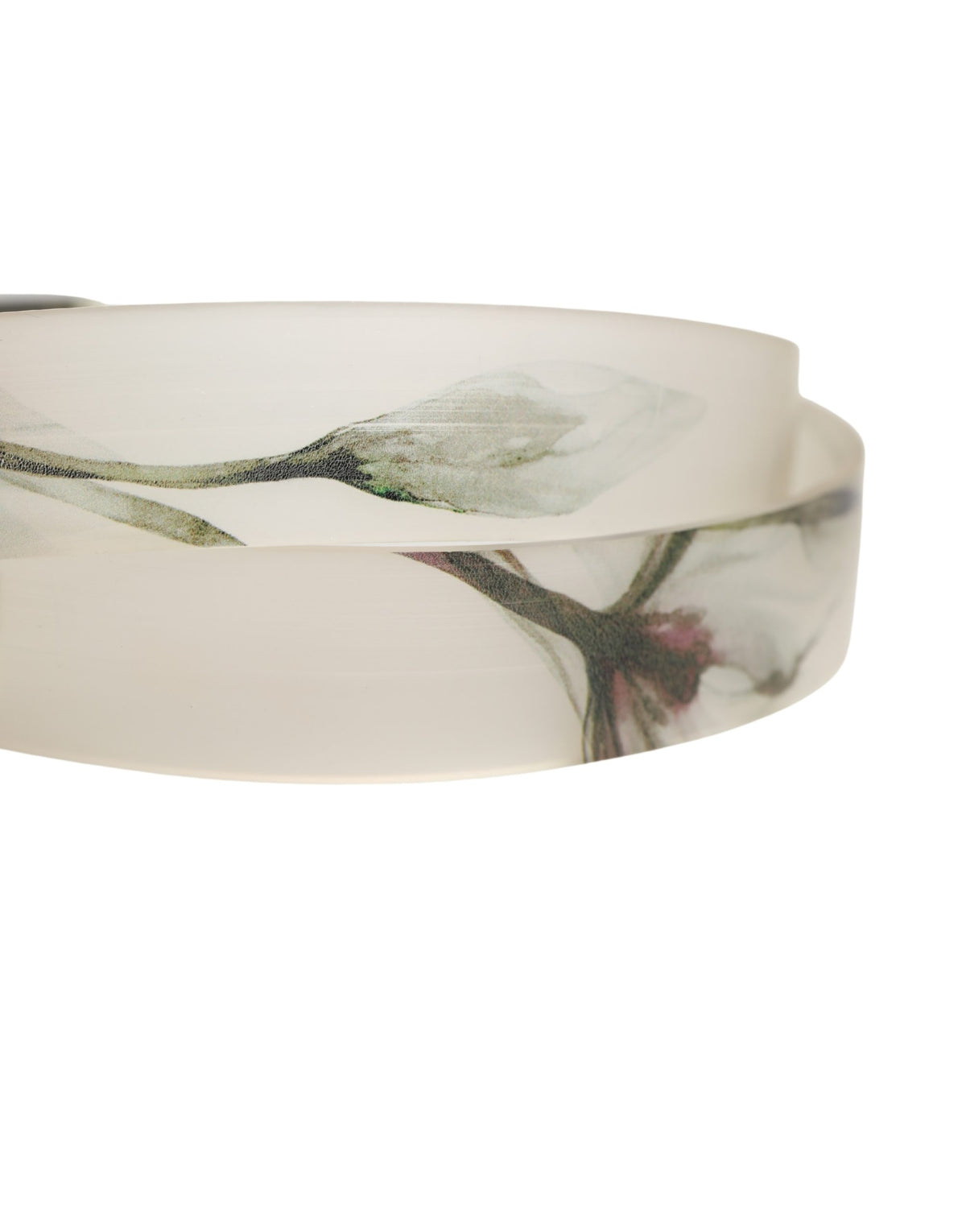 Dolce & Gabbana Men White Floral PVC Silver Metal Buckle Men's Belt