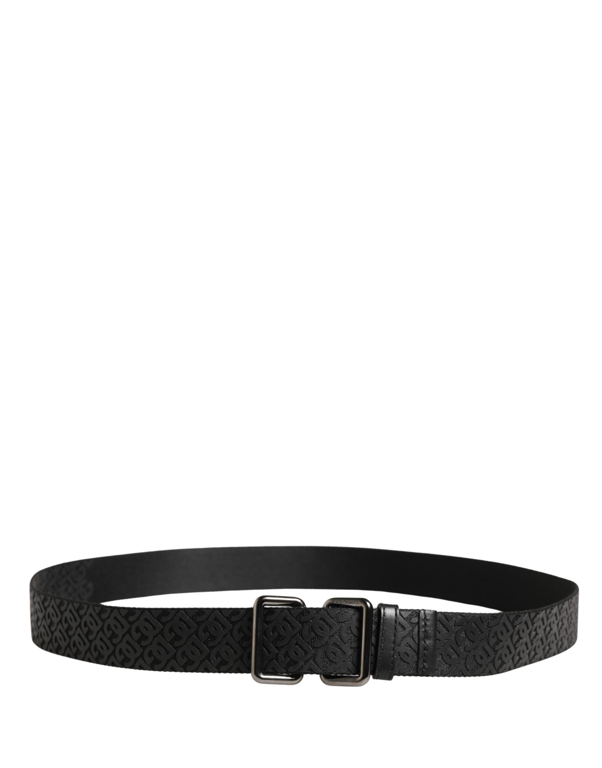 Dolce & Gabbana Men Black DG Logo Polyester Metal Buckle Men's Belt