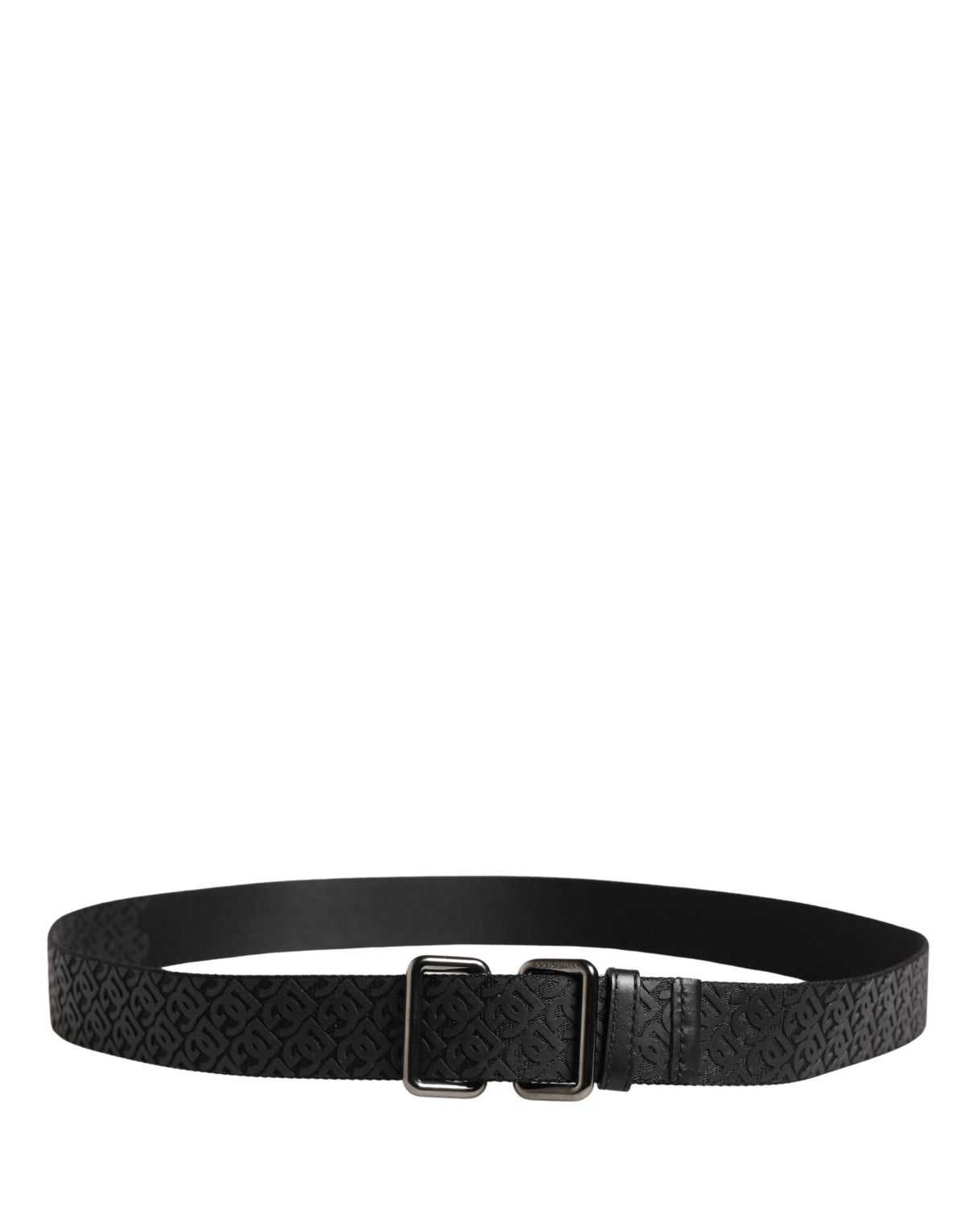 Dolce & Gabbana Men Black DG Logo Polyester Metal Buckle Men's Belt