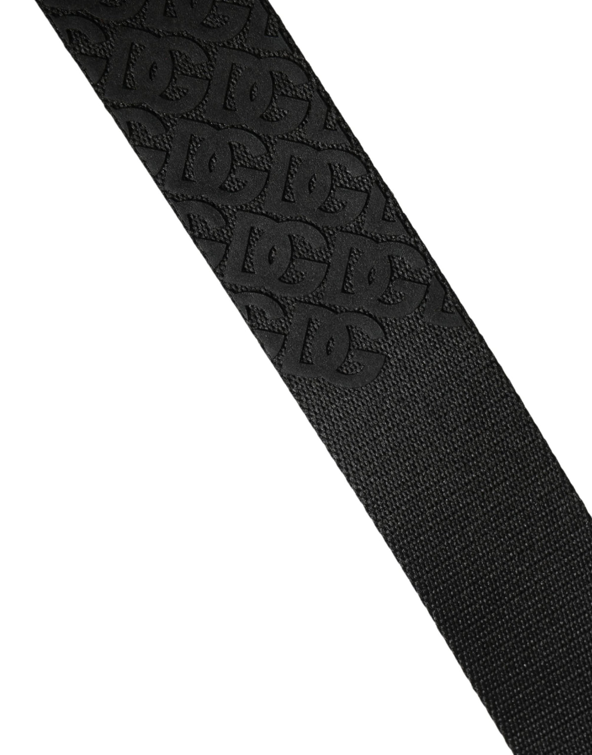 Dolce & Gabbana Men Black DG Logo Polyester Metal Buckle Men's Belt
