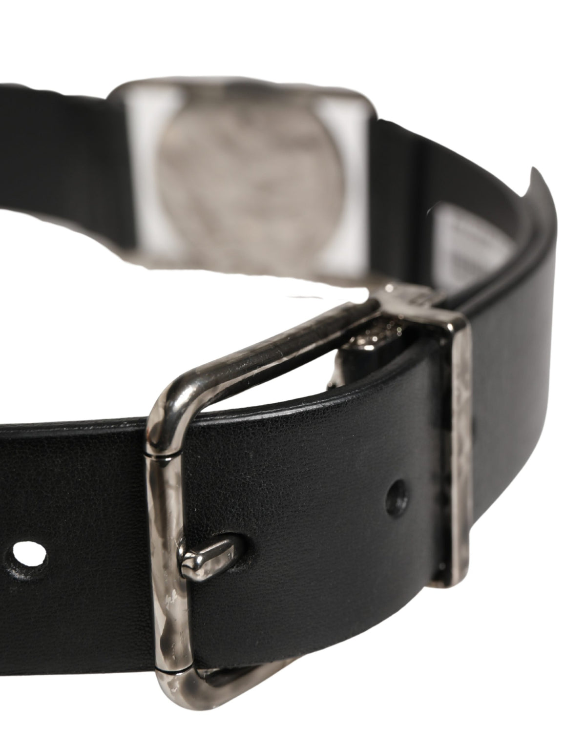 Dolce & Gabbana Men Black Classic Leather Metal Buckle Men's Belt