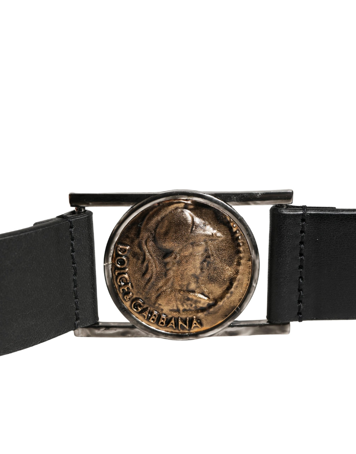 Dolce & Gabbana Men Black Classic Leather Metal Buckle Men's Belt