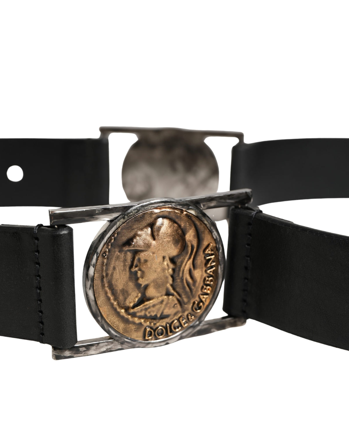 Dolce & Gabbana Men Black Classic Leather Metal Buckle Men's Belt