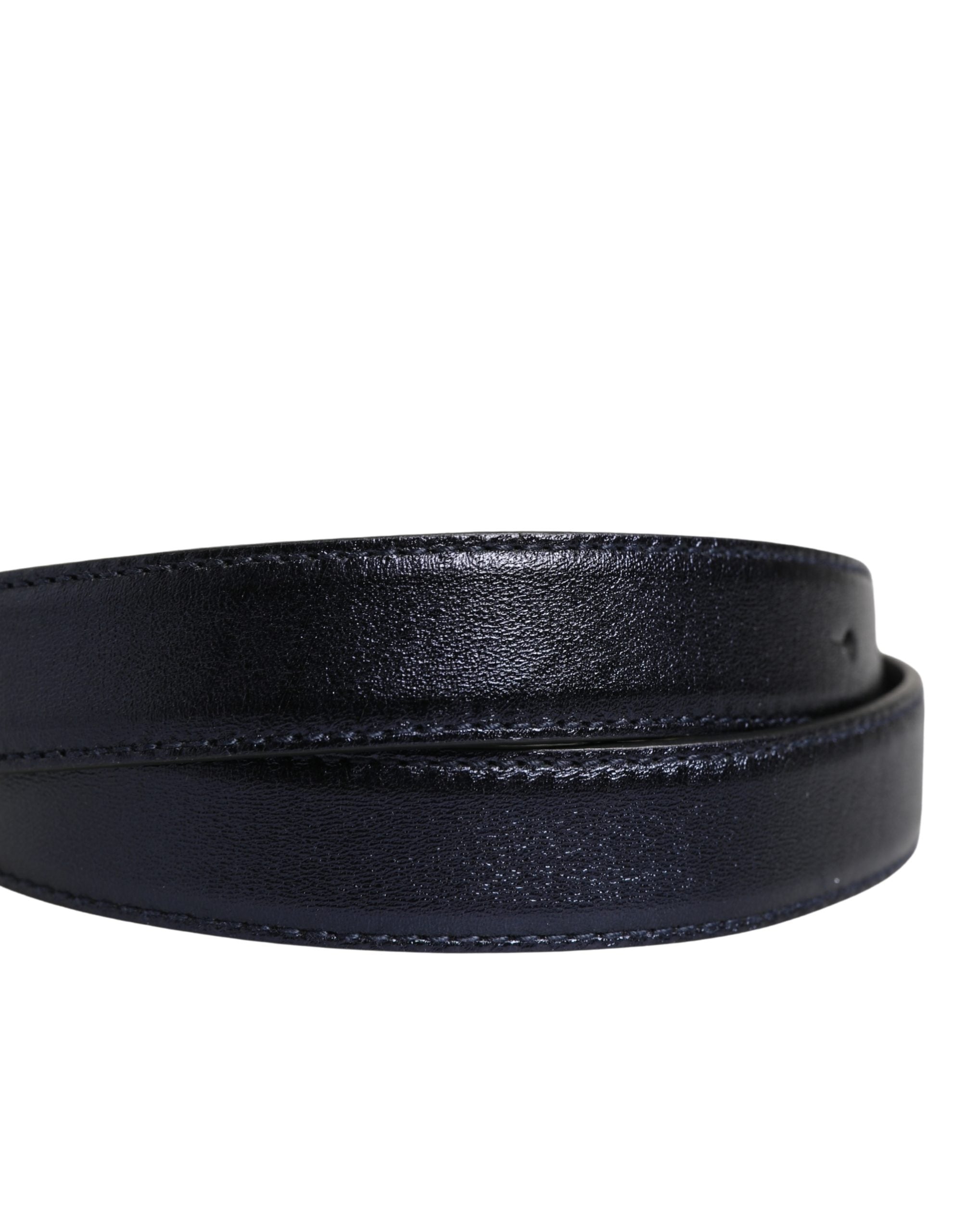 Dolce & Gabbana Men Black Classic Leather Square Buckle Men's Belt