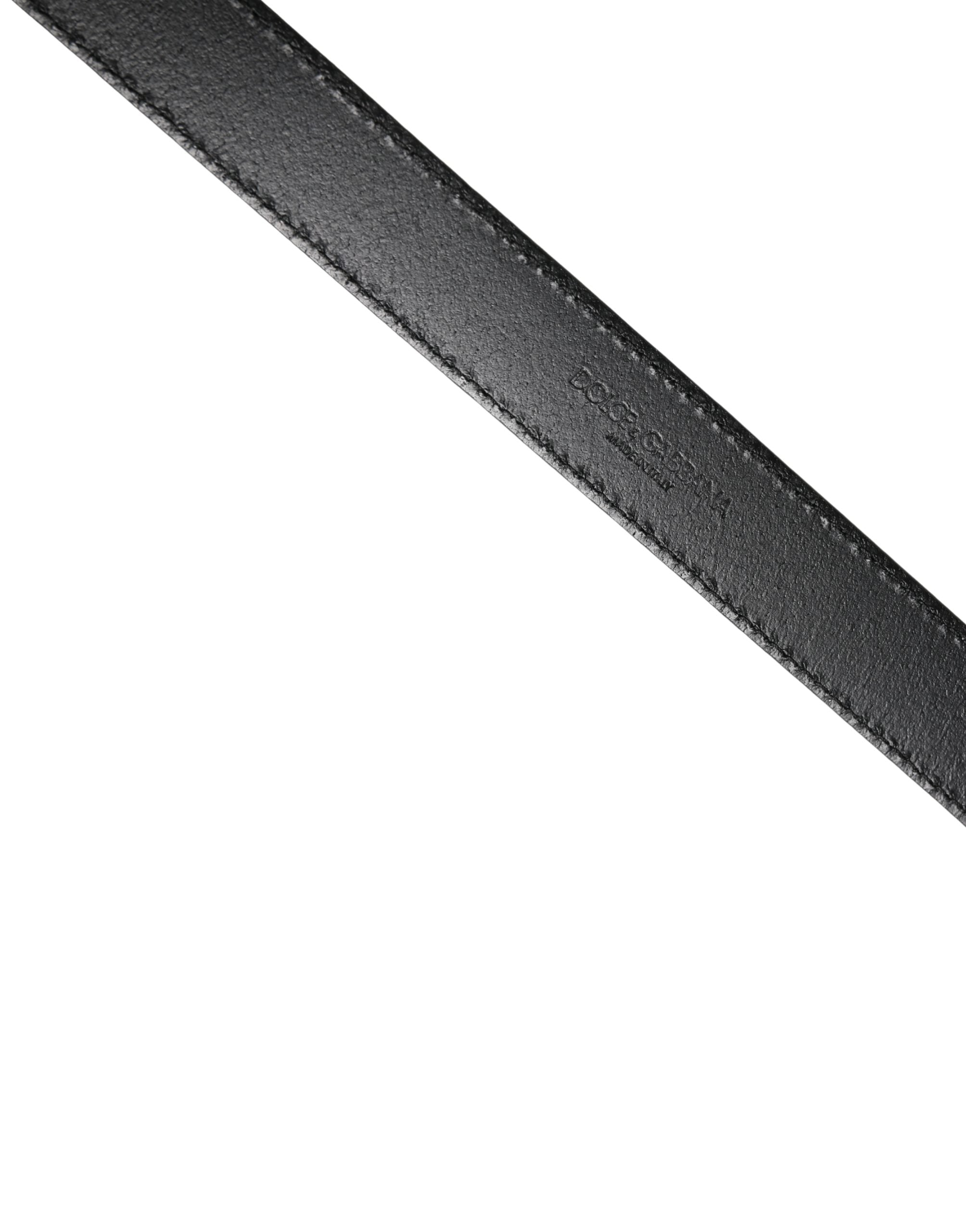 Dolce & Gabbana Men Black Classic Leather Square Buckle Men's Belt