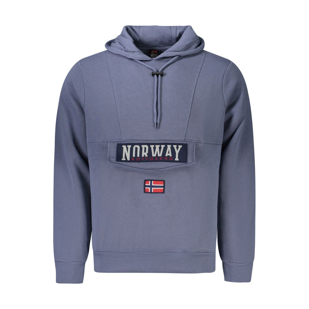 Norway 1963 Blue Cotton Men's Hooded Men's Sweater