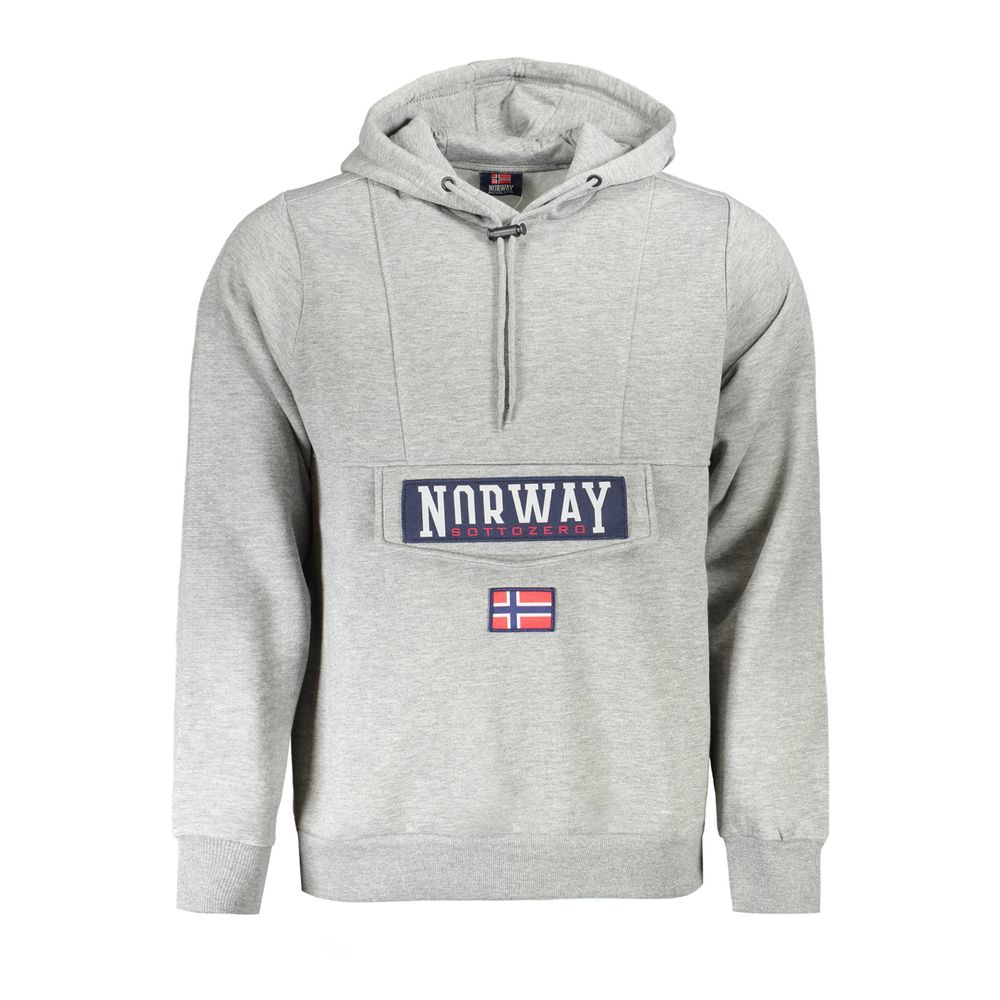 Norway 1963 Grigio Cotton Male Sweatshirt with Men's Hood