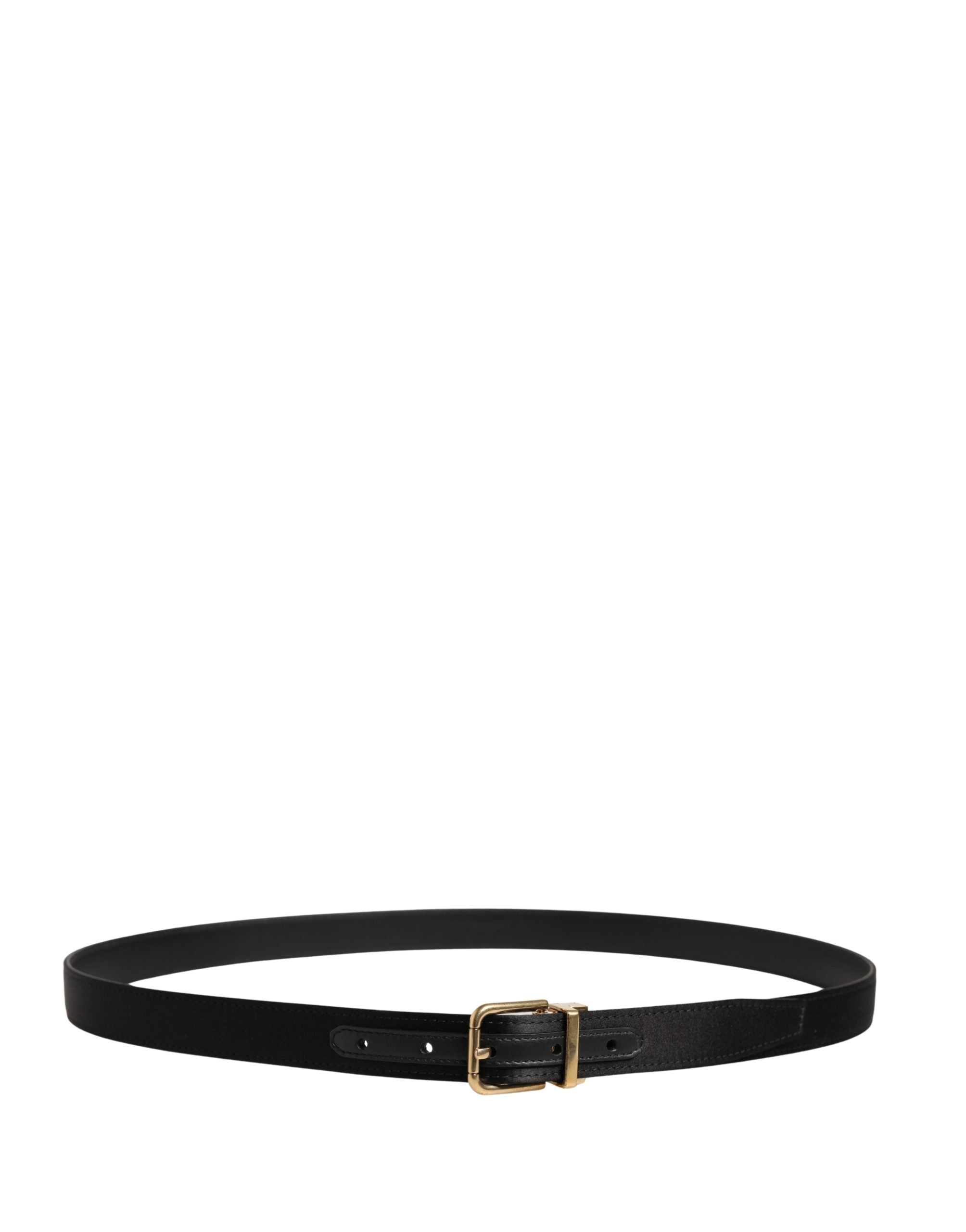 Dolce & Gabbana Men Black Classic Viscose Metal Buckle Men's Belt