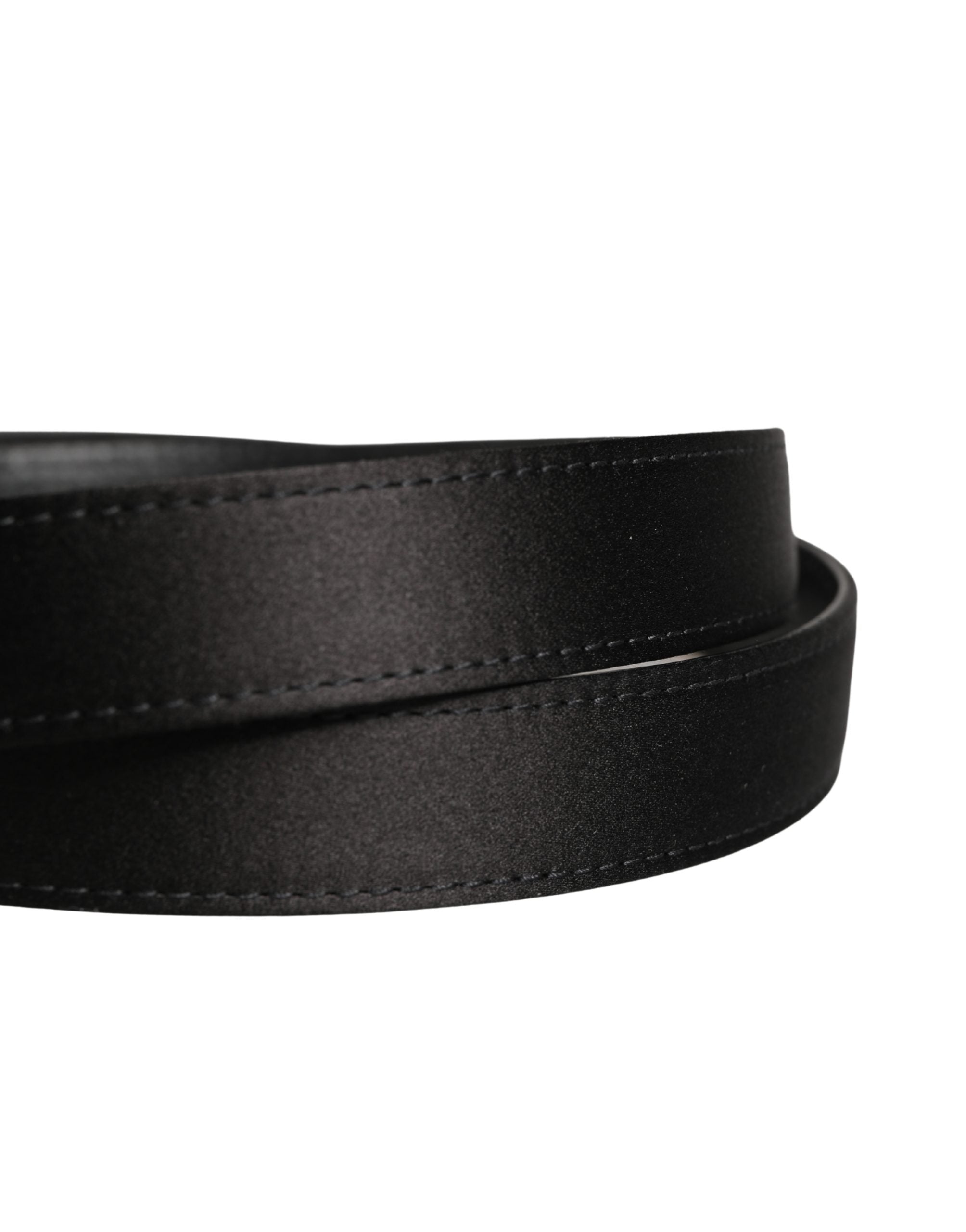 Dolce & Gabbana Men Black Classic Viscose Metal Buckle Men's Belt