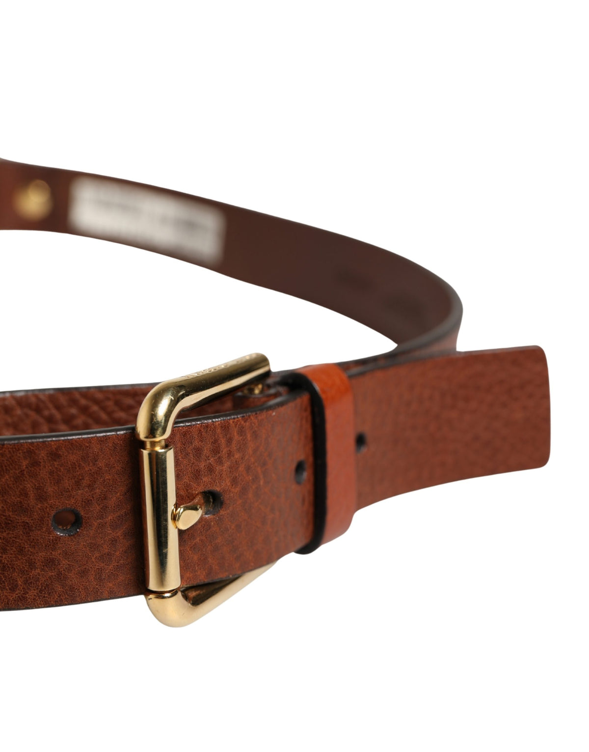 Dolce & Gabbana Men Brown Classic Leather Metal Buckle Men's Belt