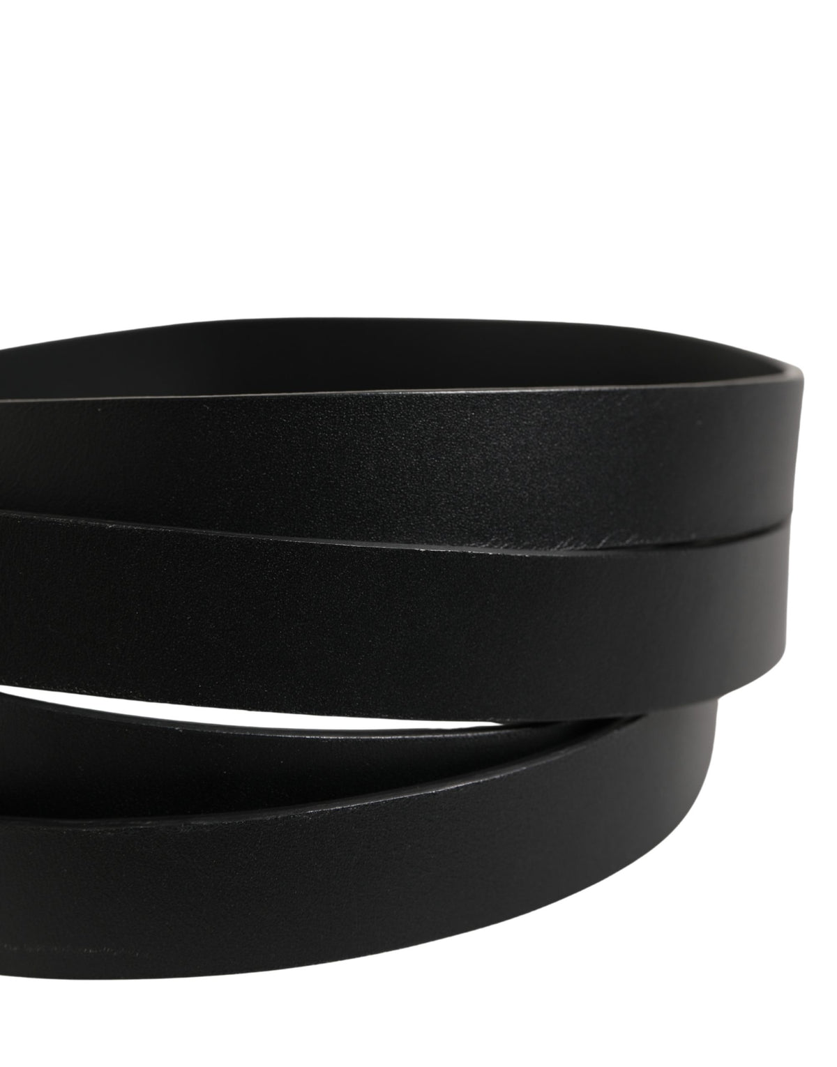 Dolce & Gabbana Black Double Strap Leather Silver Buckle Men's Belt