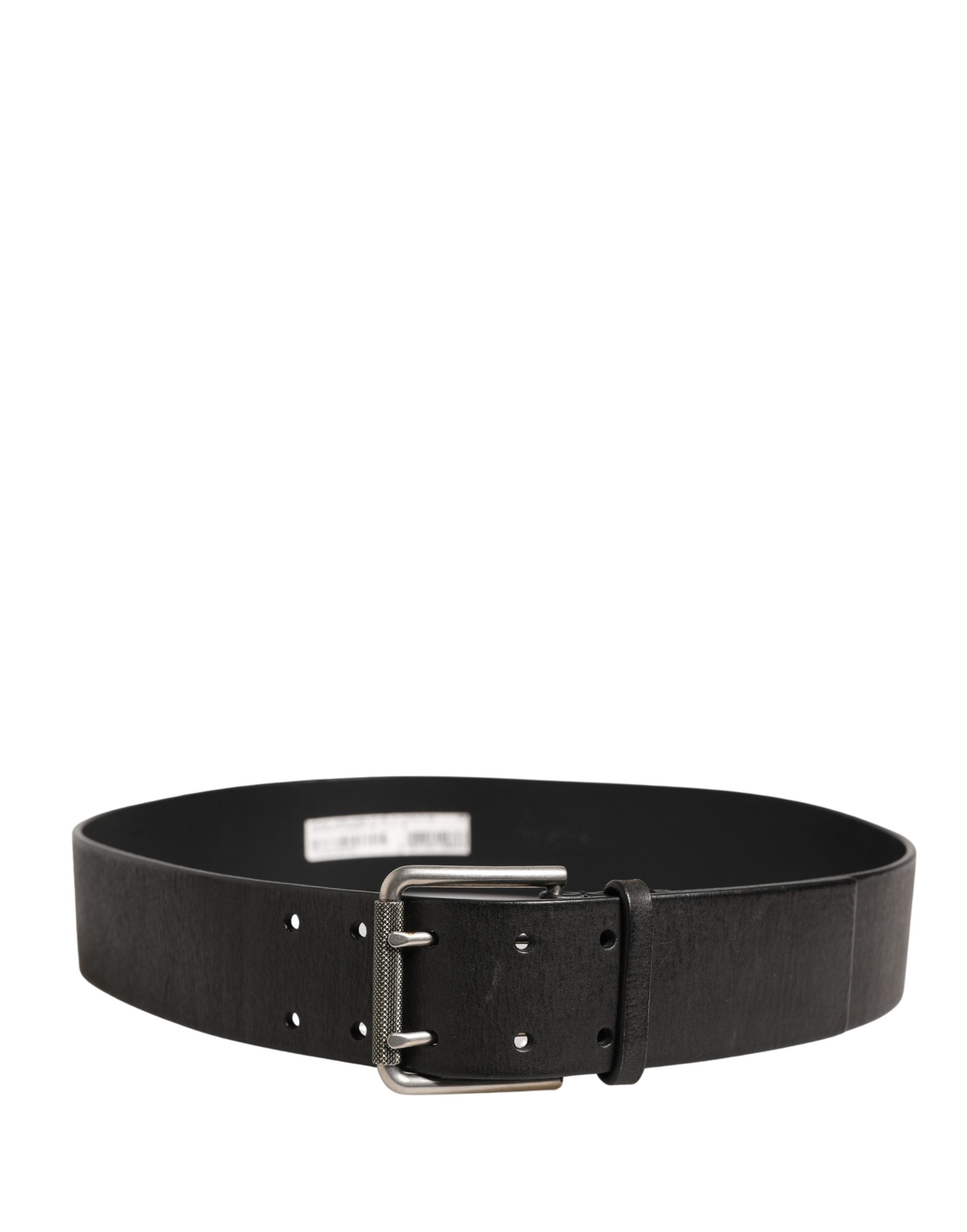 Dolce & Gabbana Men Black Classic Leather Metal Buckle Men's Belt