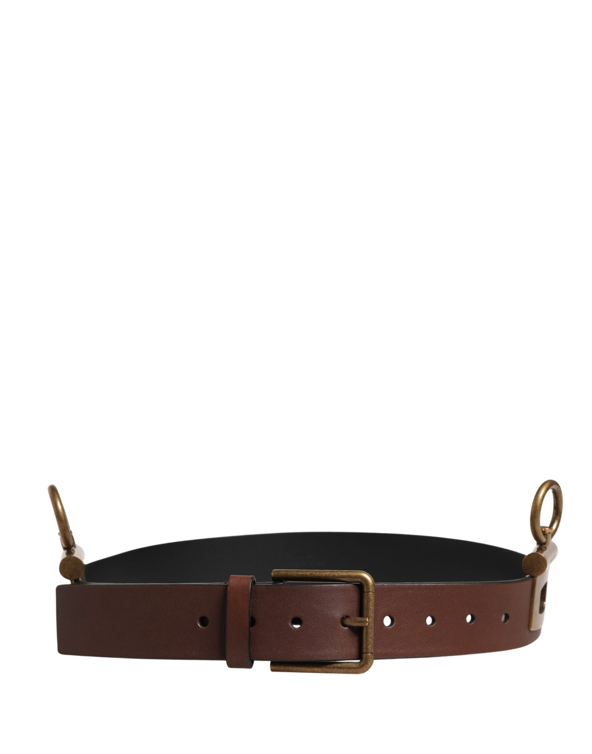 Dolce & Gabbana Men Brown Classic Leather Metal Buckle Men's Belt