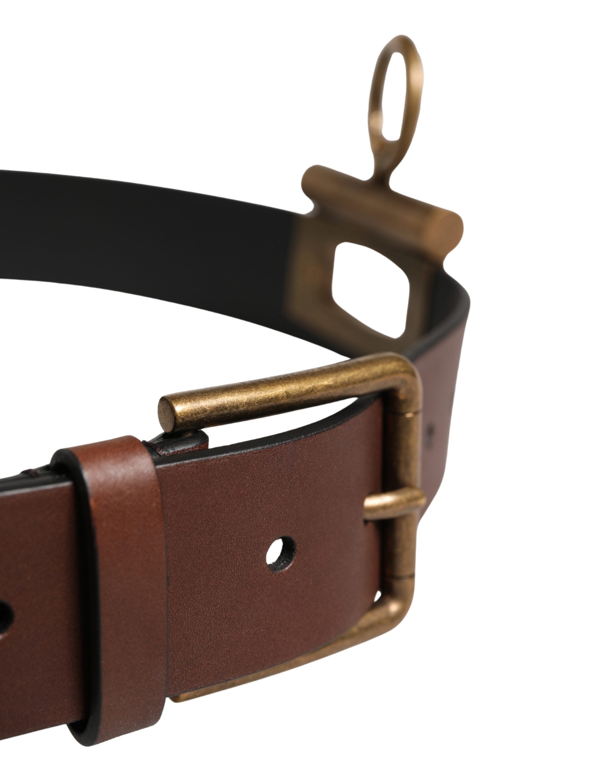 Dolce & Gabbana Men Brown Classic Leather Metal Buckle Men's Belt