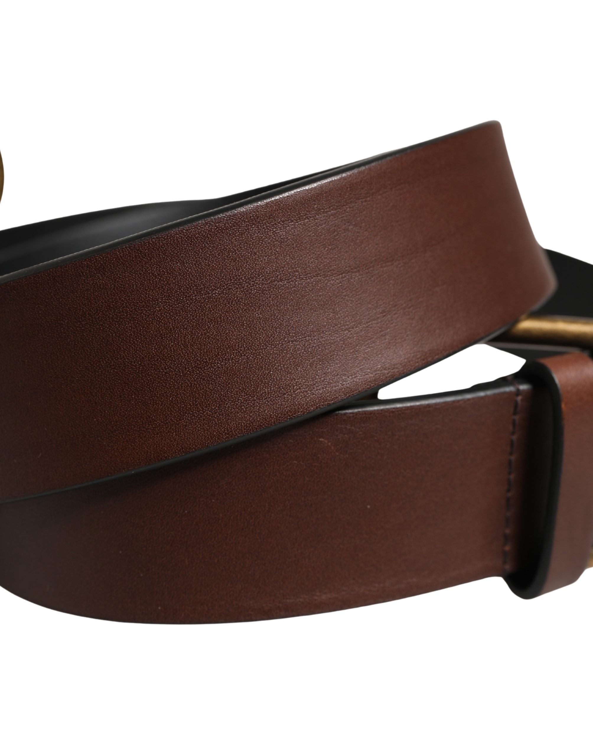 Dolce & Gabbana Men Brown Classic Leather Metal Buckle Men's Belt