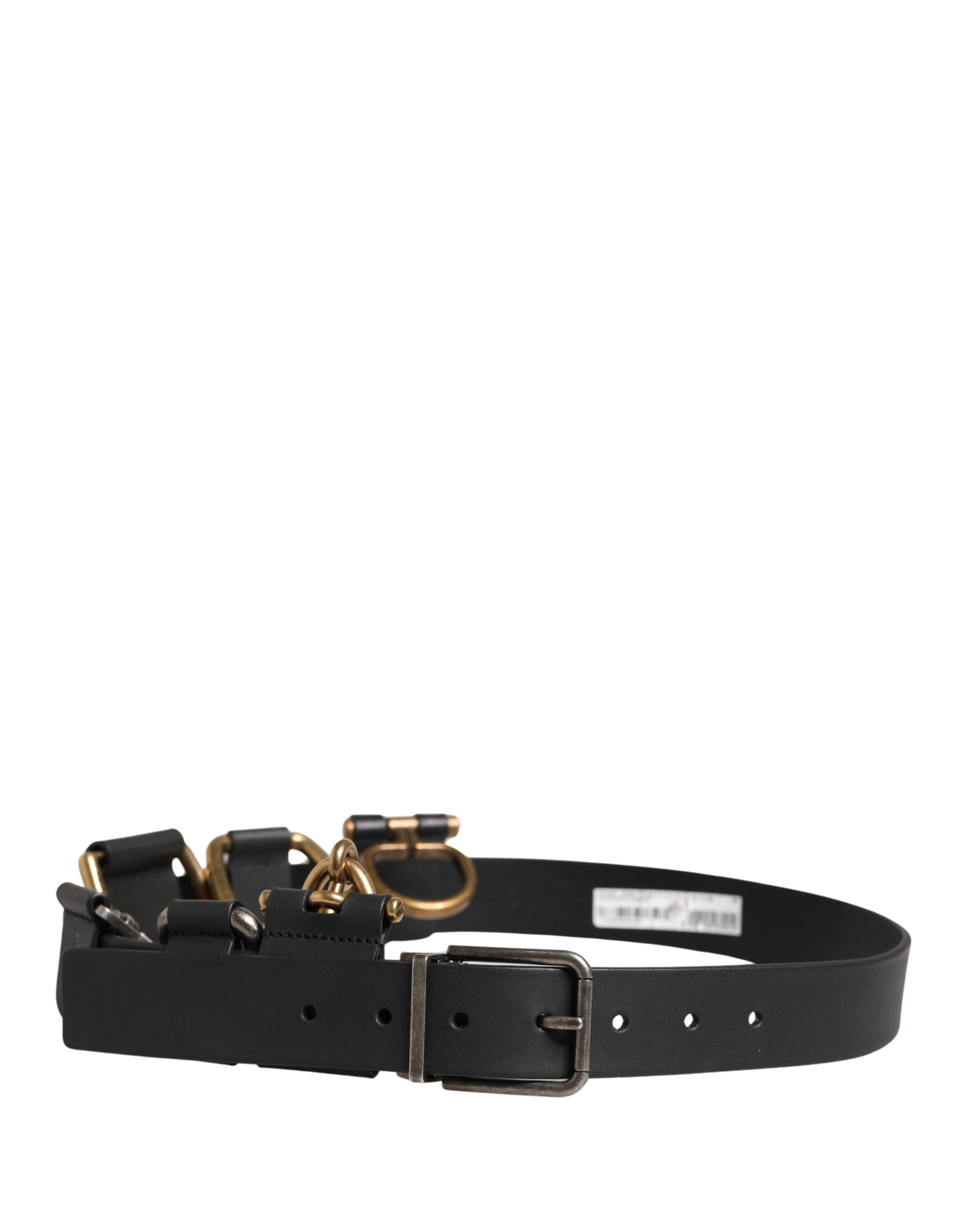 Dolce & Gabbana Men Black Classic Leather Metal Buckle Men's Belt