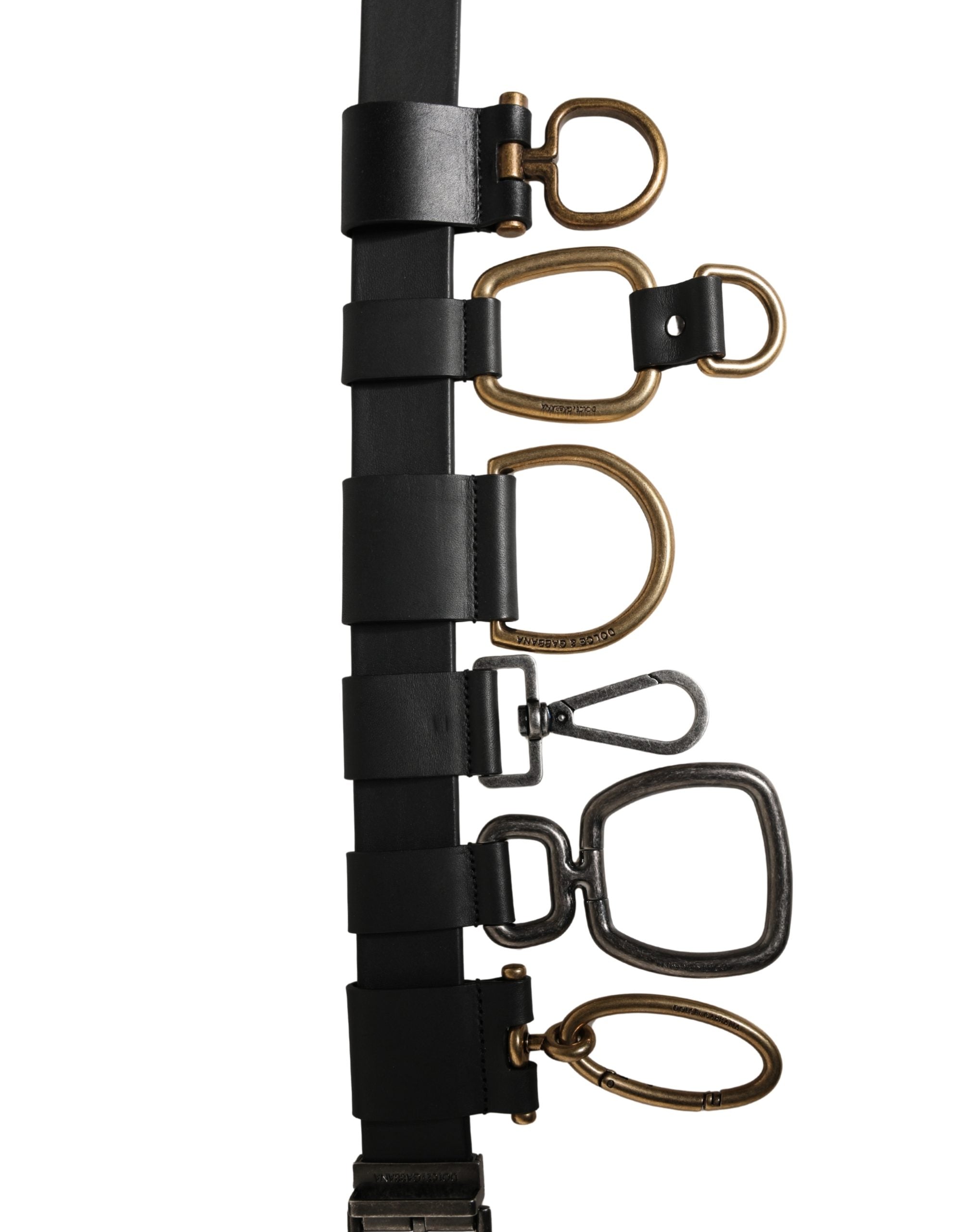 Dolce & Gabbana Men Black Classic Leather Metal Buckle Men's Belt