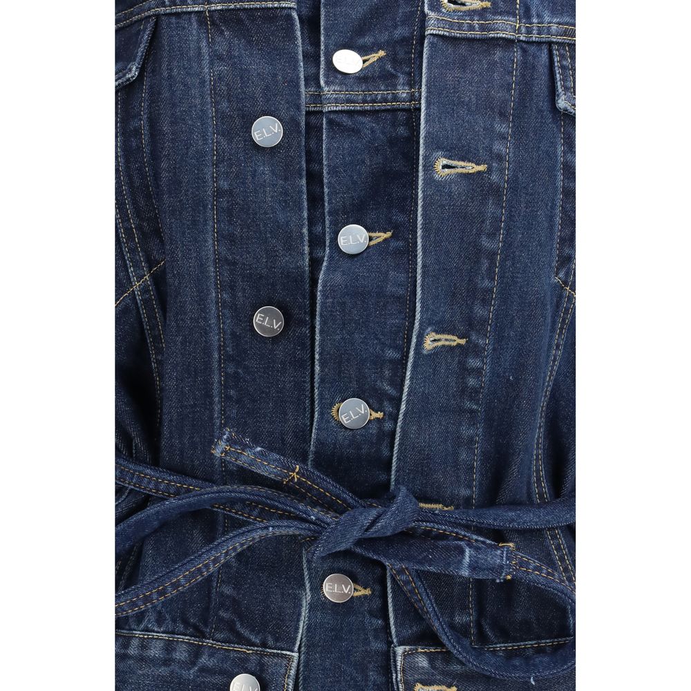 E.L.V. DENIM Blue Cotton Denim Women's Jacket