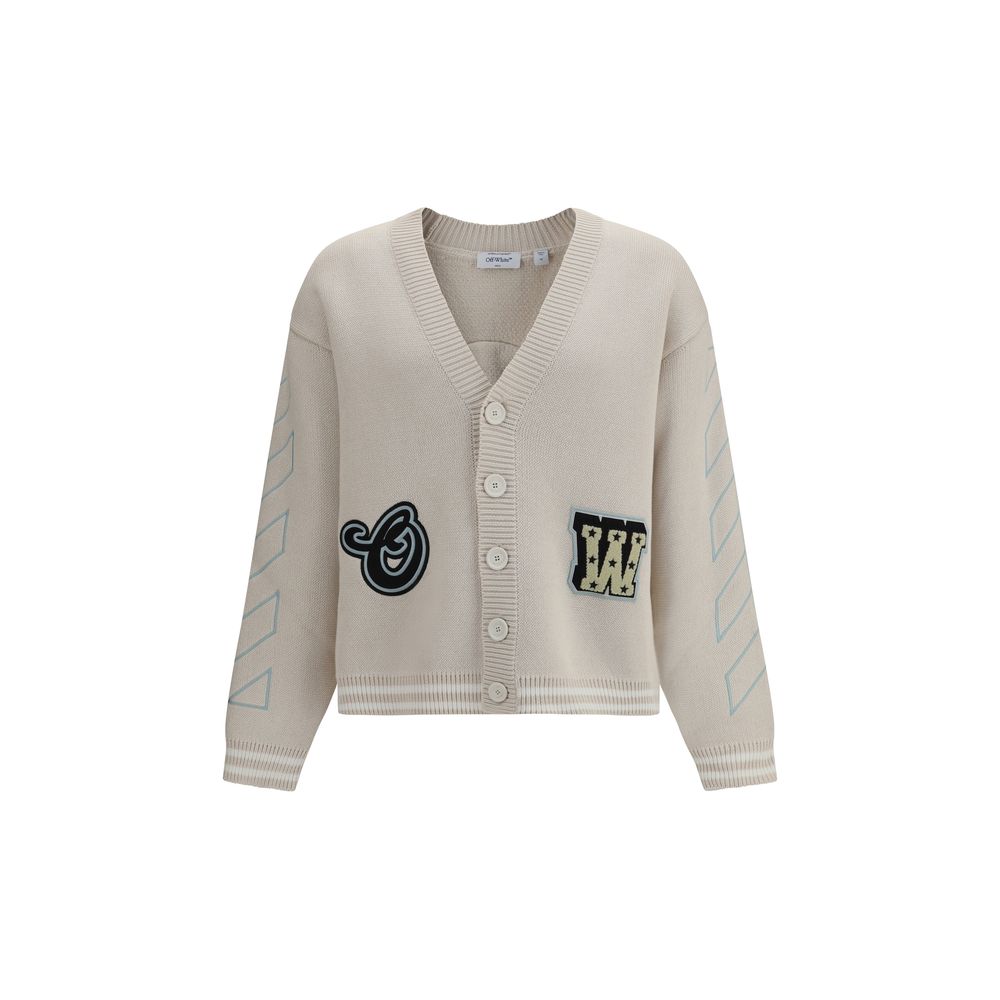 Off-White Beige Cotton Men's Cardigan