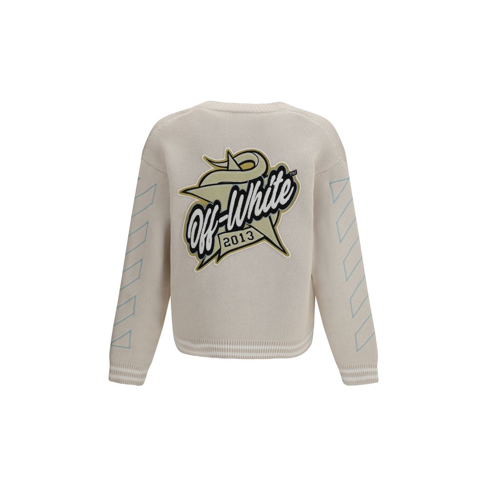 Off-White Beige Cotton Men's Cardigan