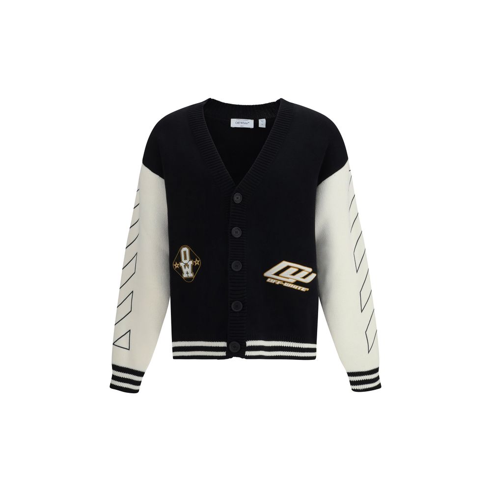 Off-White Black Cotton Men's Cardigan